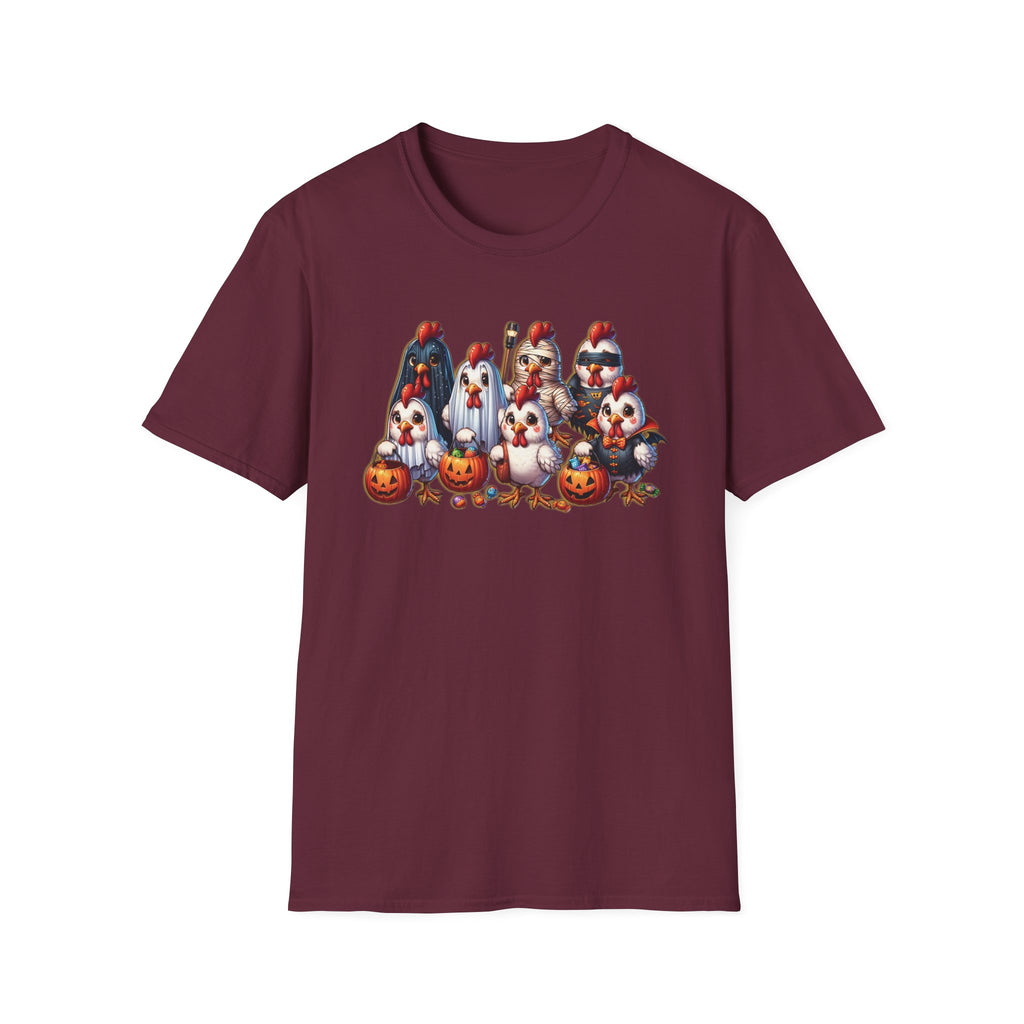Halloween Chickens Trick or Treating Funny Spooky Season Tee, Unisex T-Shirt XS-5XL