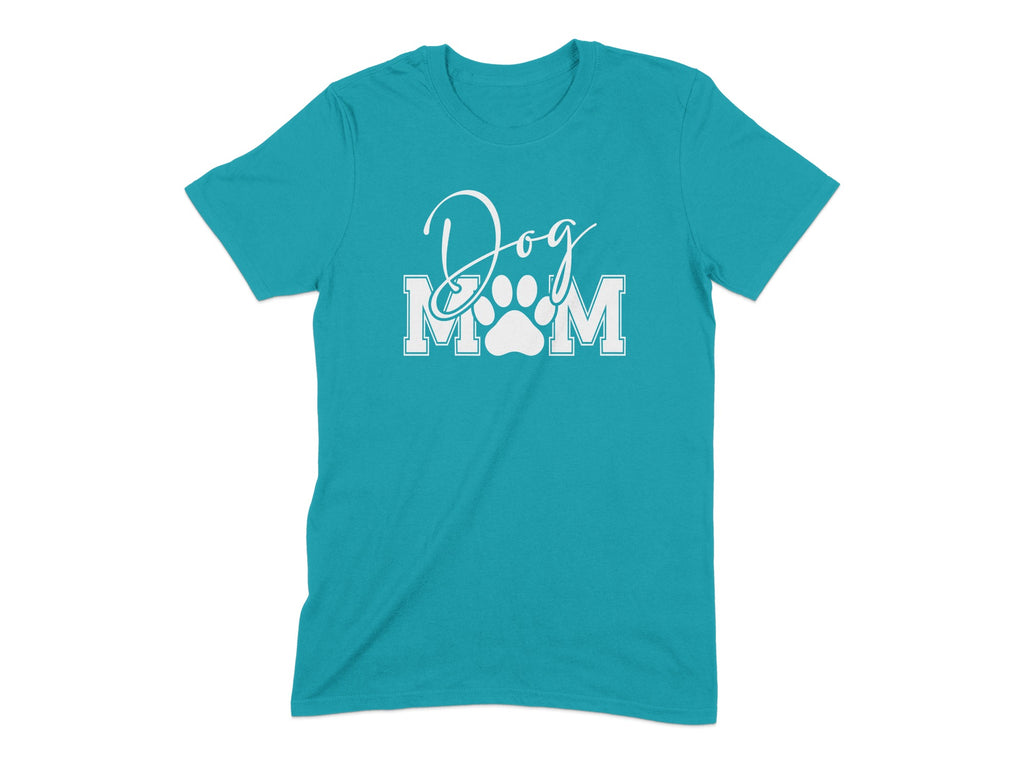 Dog Mom Graphic Teal T-Shirt Fashionable Apparel Product Type