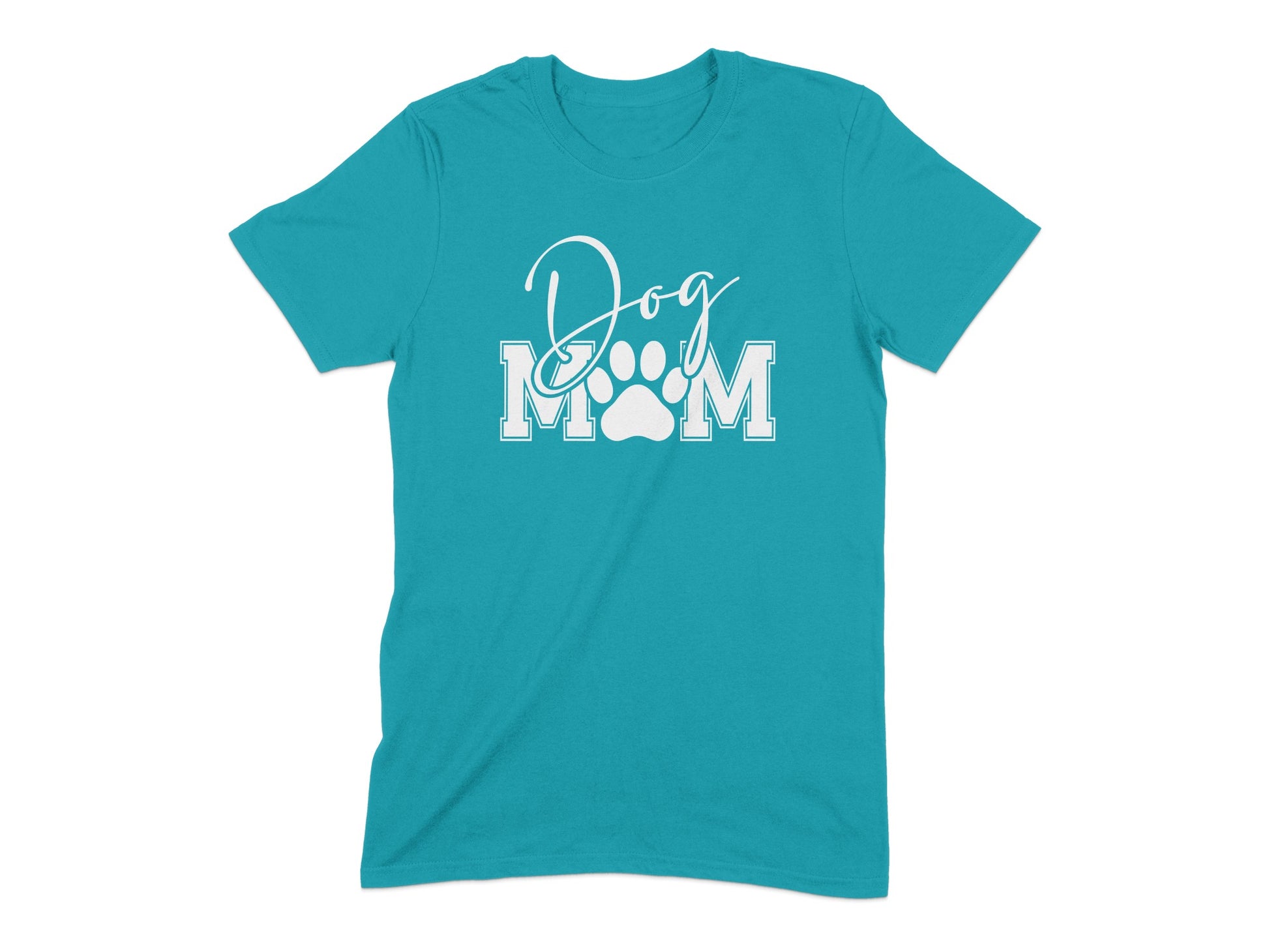Dog Mom Graphic Teal T-Shirt Fashionable Apparel Product Type