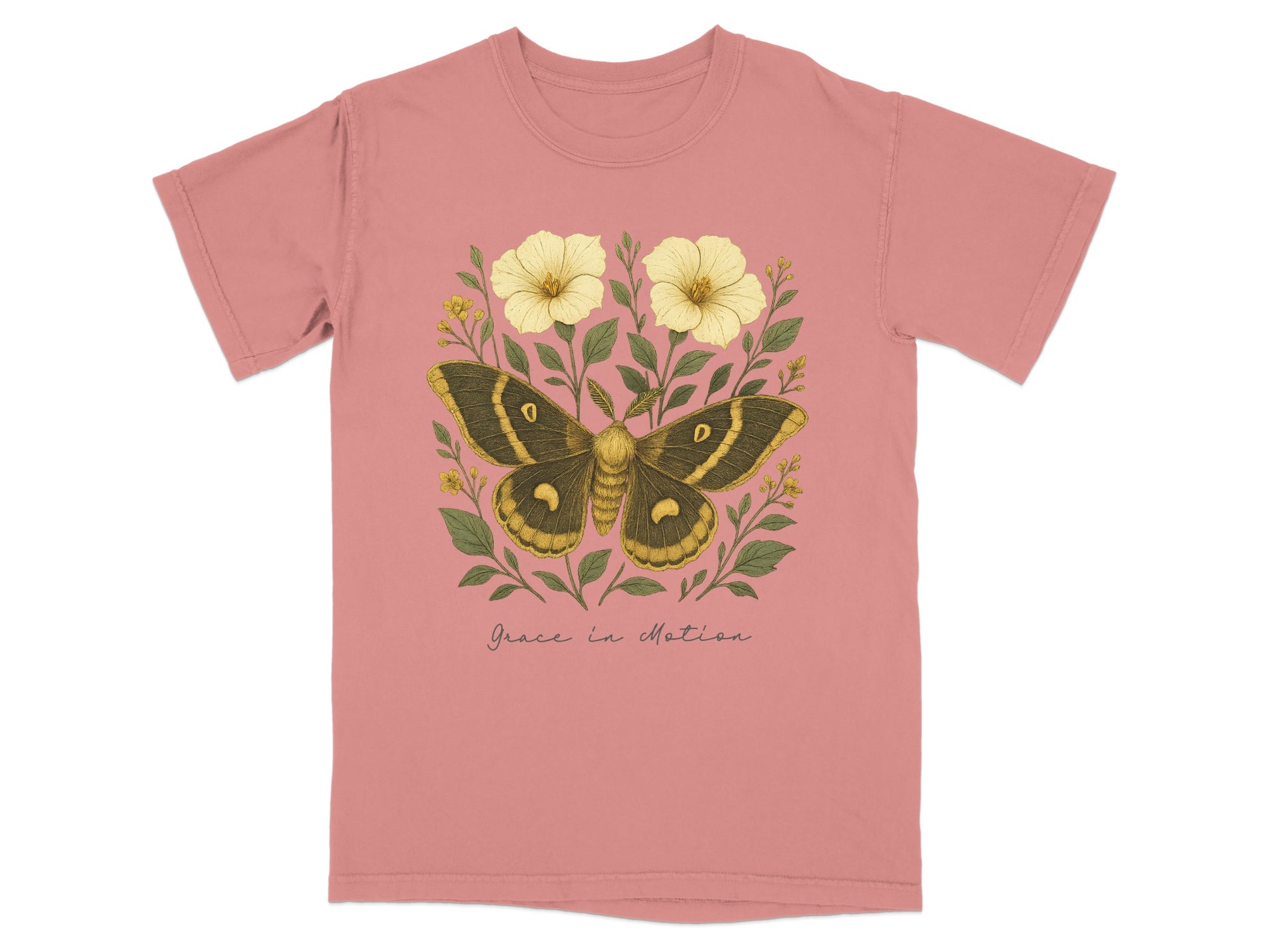 Moth and Flowers Graphic Tee Grace in Motion product type