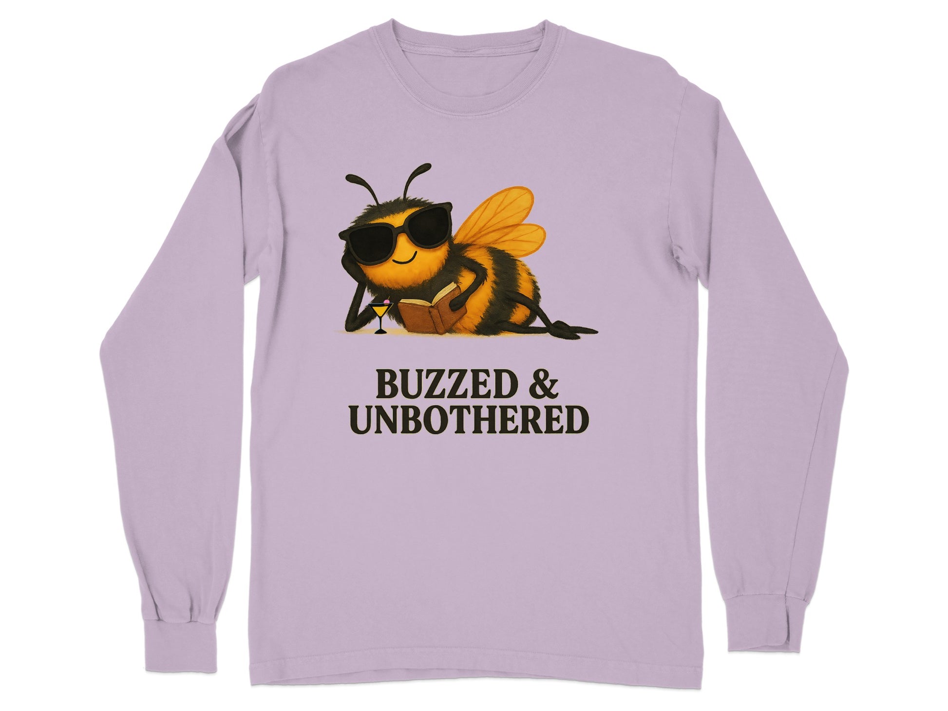 Buzzed and Unbothered Bee Graphic Long Sleeve Shirt product type