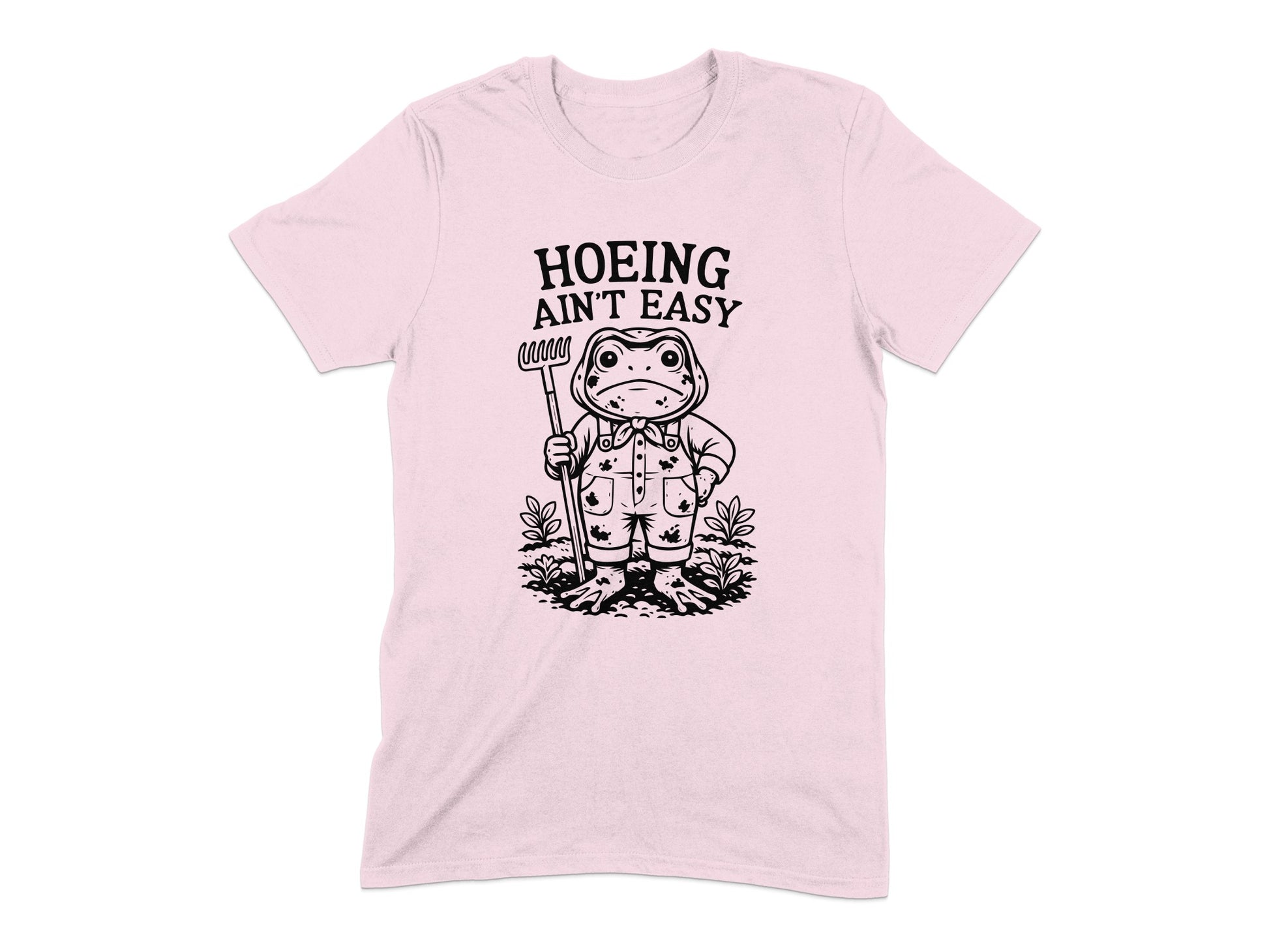 Hoeing Ain't Easy Frog Cartoon Graphic Shirt product