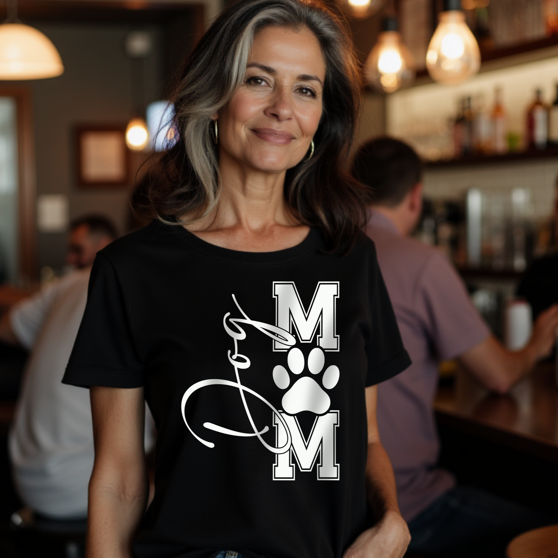 Dog Mom Dog Lover Shirt Fun Doggo Mom Paw Print Gift T-Shirt for Fur Baby Mamas XS-5X