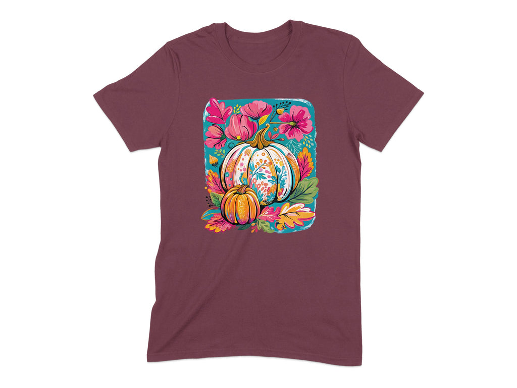 Vibrant Autumn Floral Pumpkin Graphic Tee product