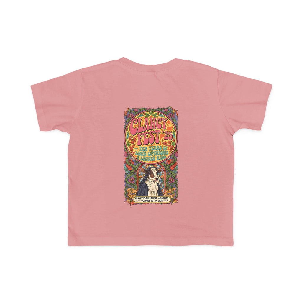 Custom ClancyFest 25 Toddler Short-Sleeve Light-Weight 100% Cotton T-Shirt, 2T-6T