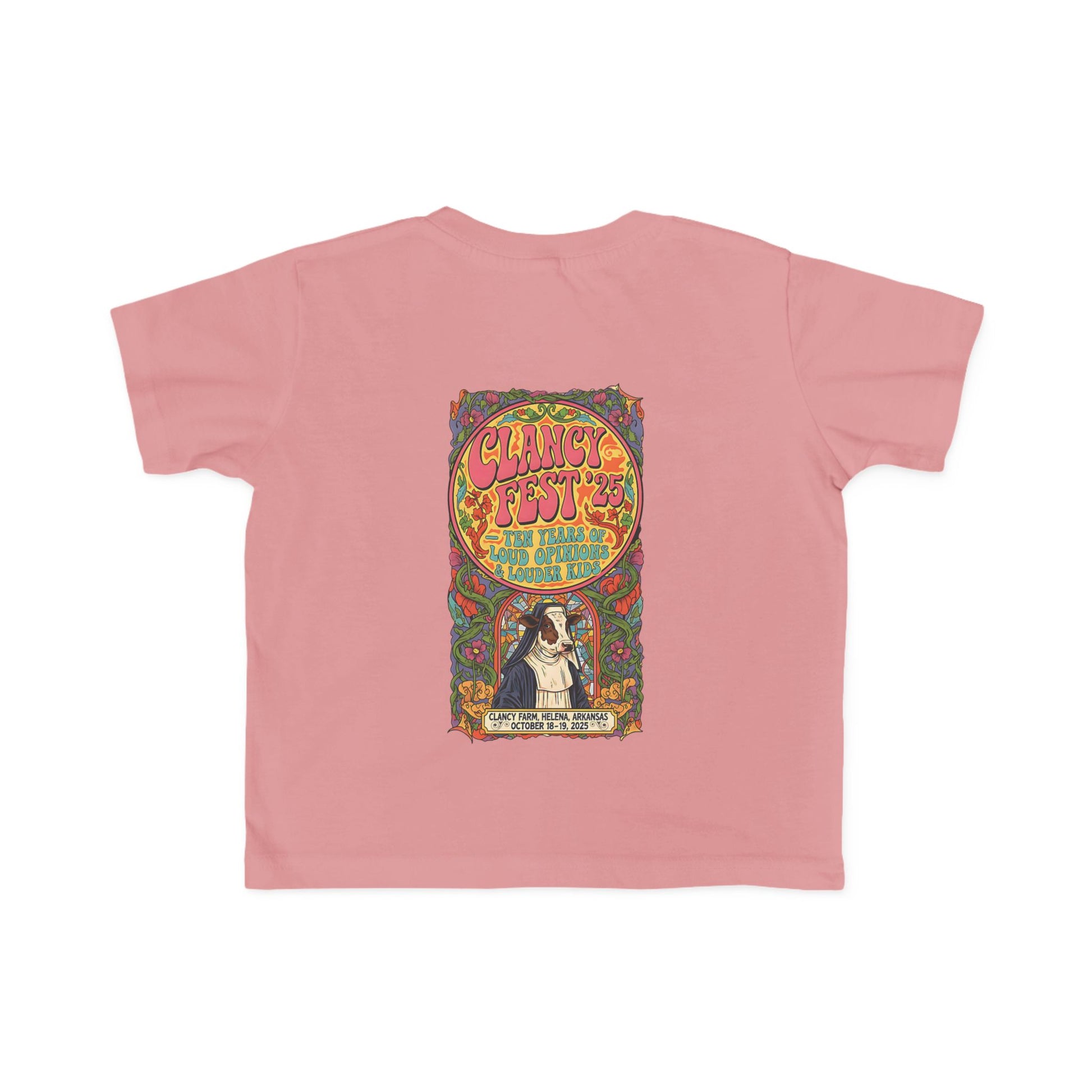 Custom ClancyFest 25 Toddler Short-Sleeve Light-Weight 100% Cotton T-Shirt, 2T-6T