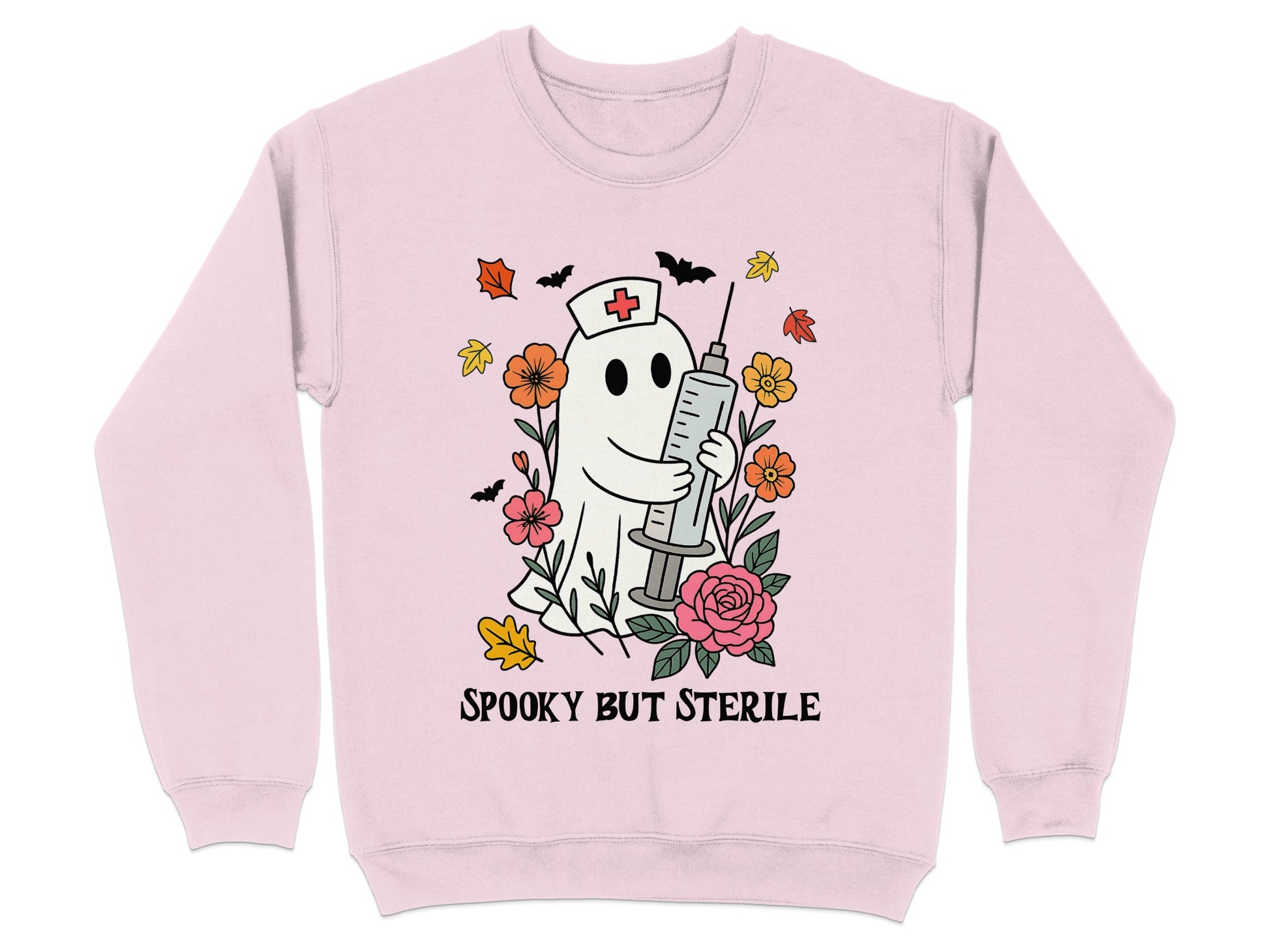 Spooky But Sterile Ghost Nurse Themed Sweatshirt