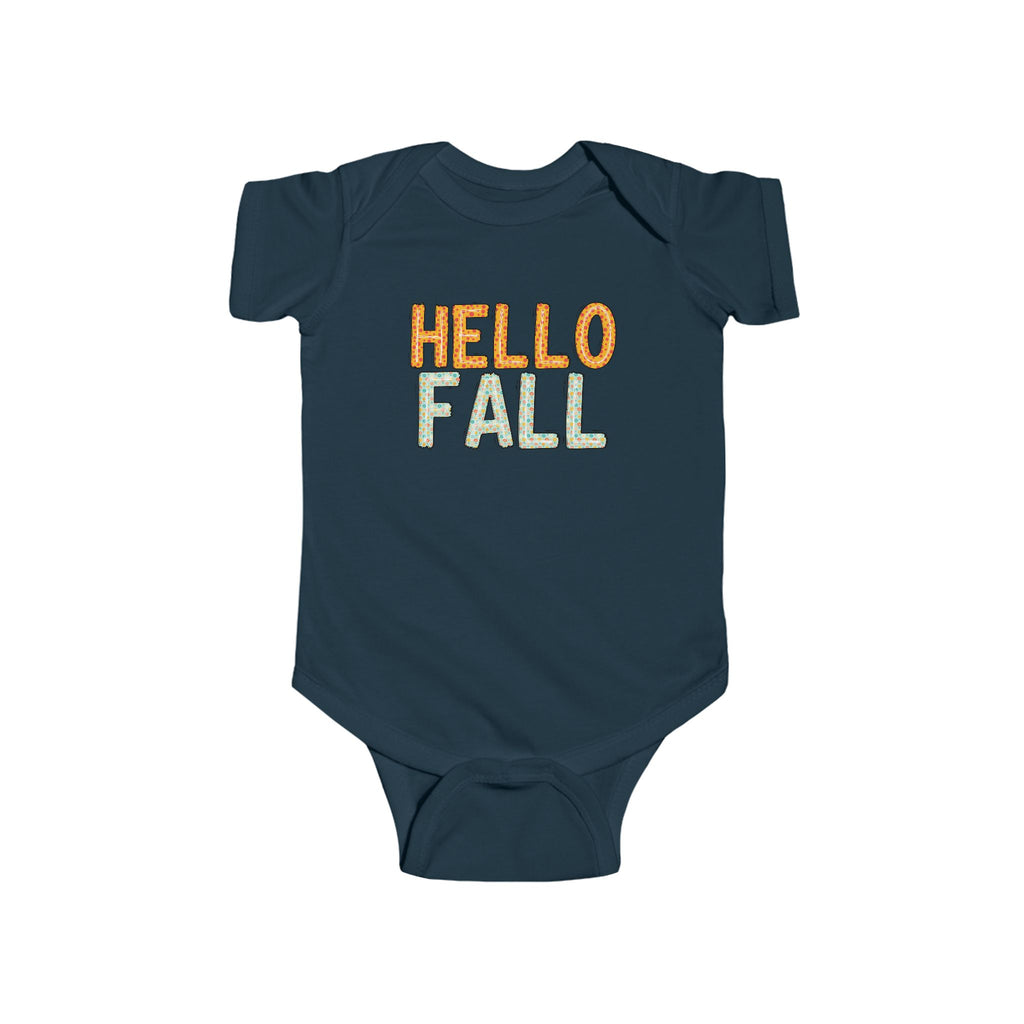 Cute Fall-Themed Infant Bodysuit, Baby Onesie, Seasonal Outfit, Autumn Clothing, Hello Fall Baby Clothing