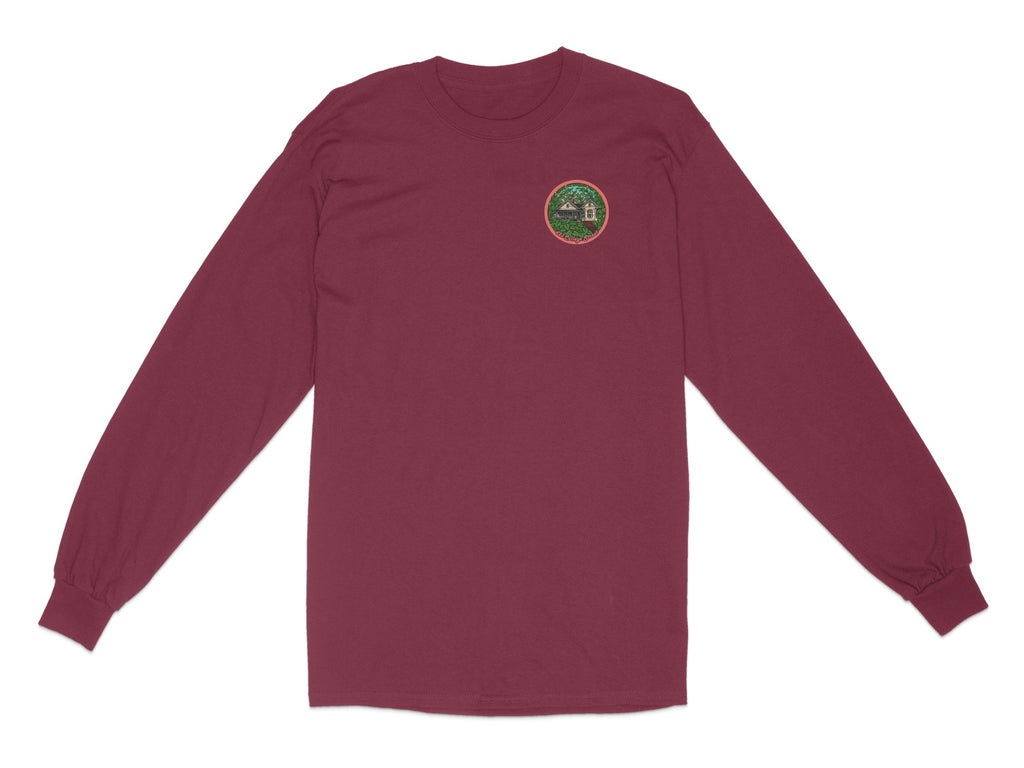 Burgundy Long Sleeve Tee with Embroidered Logo product type