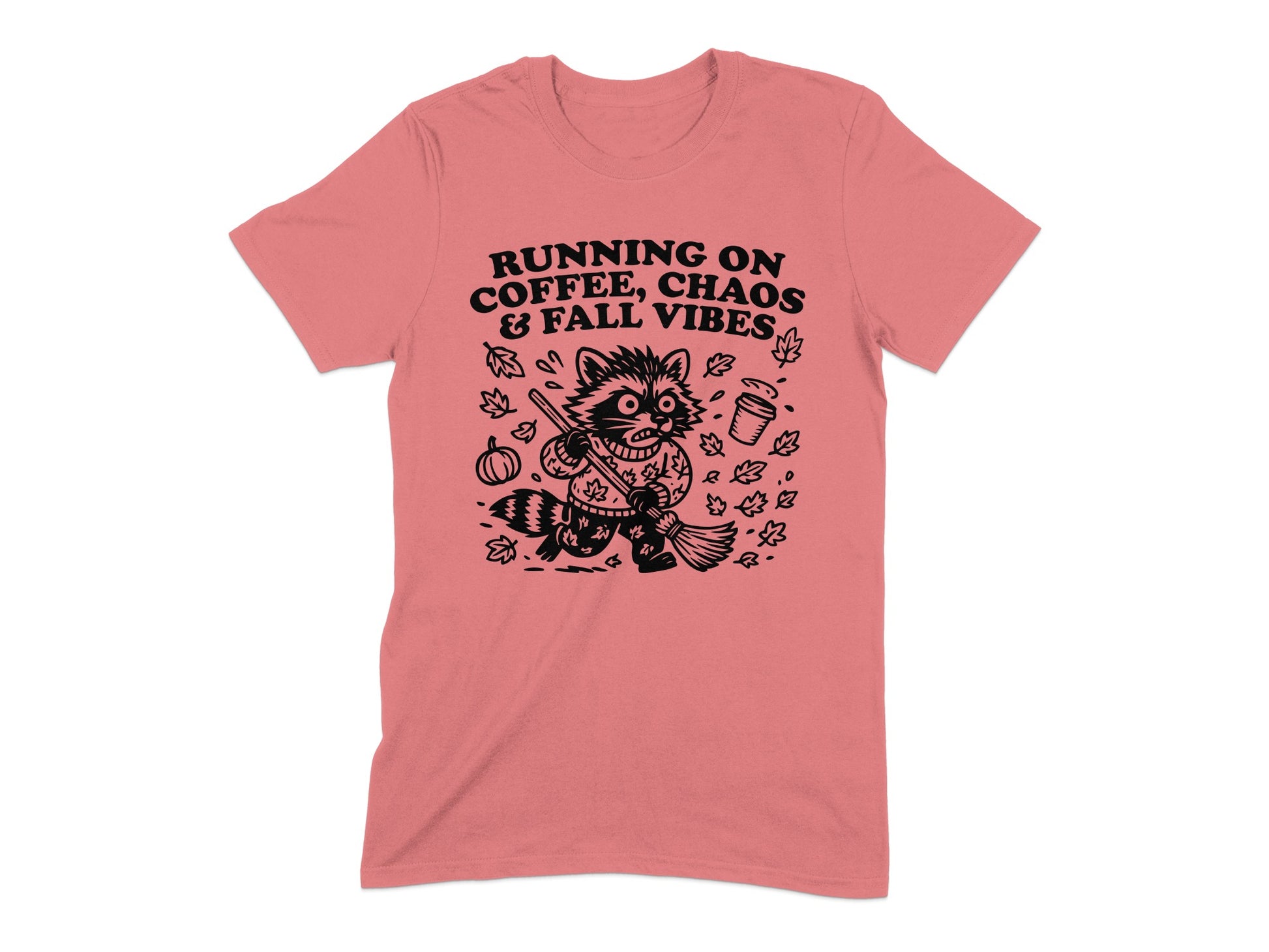 Running on Coffee Chaos and Fall Vibes T-Shirt product