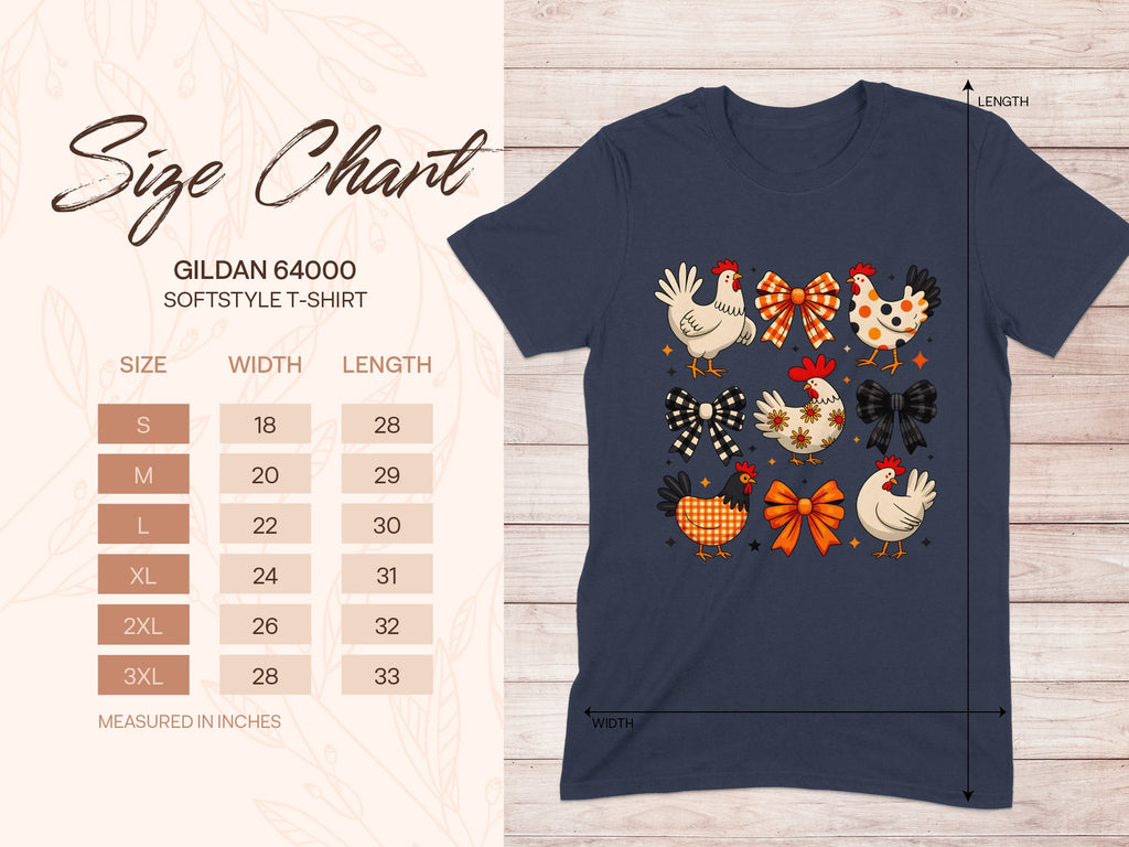 Cute Chicken and Bows Design Softstyle T-shirt product