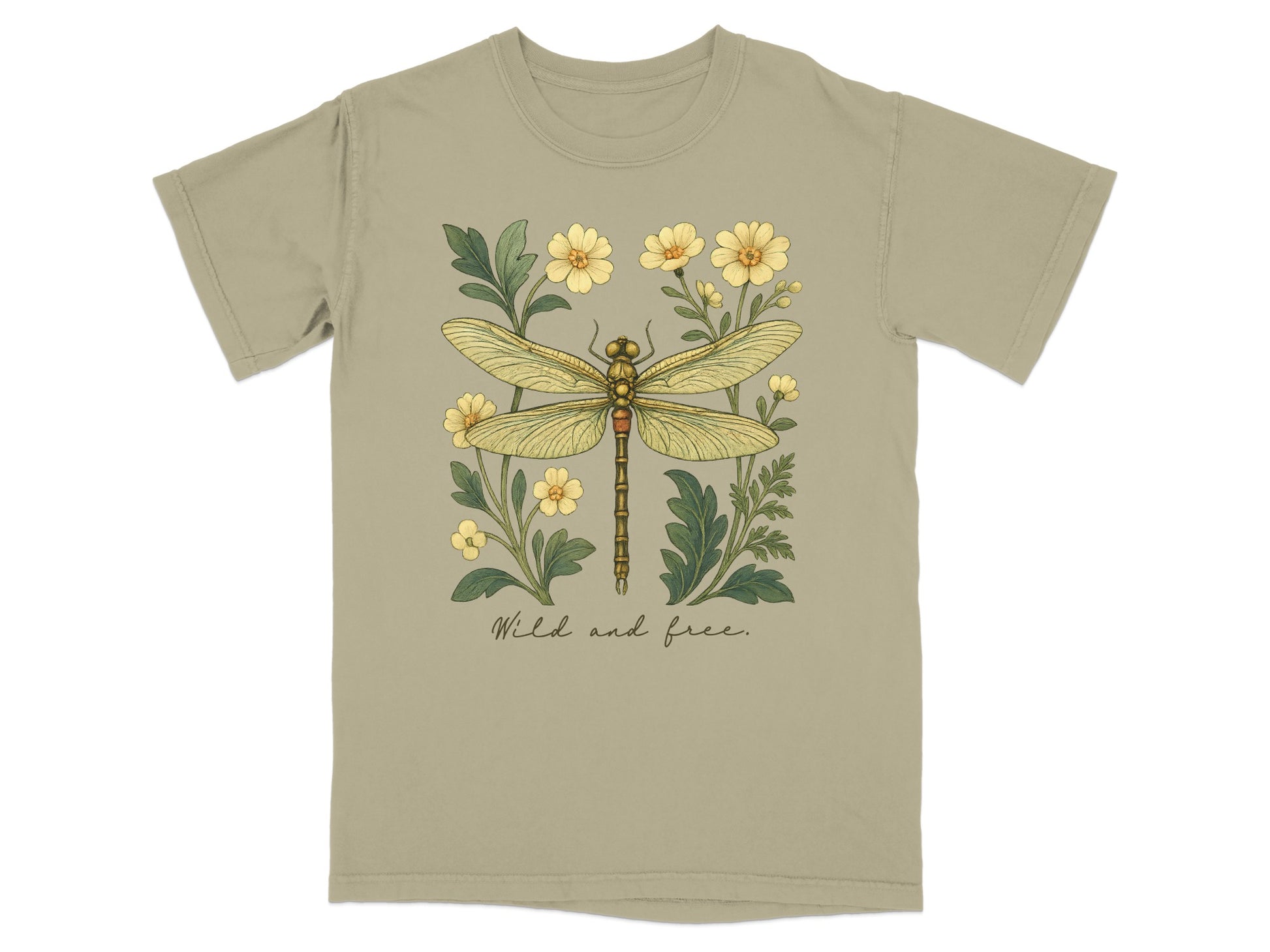 Wild and Free Dragonfly Floral Art T-Shirt product type