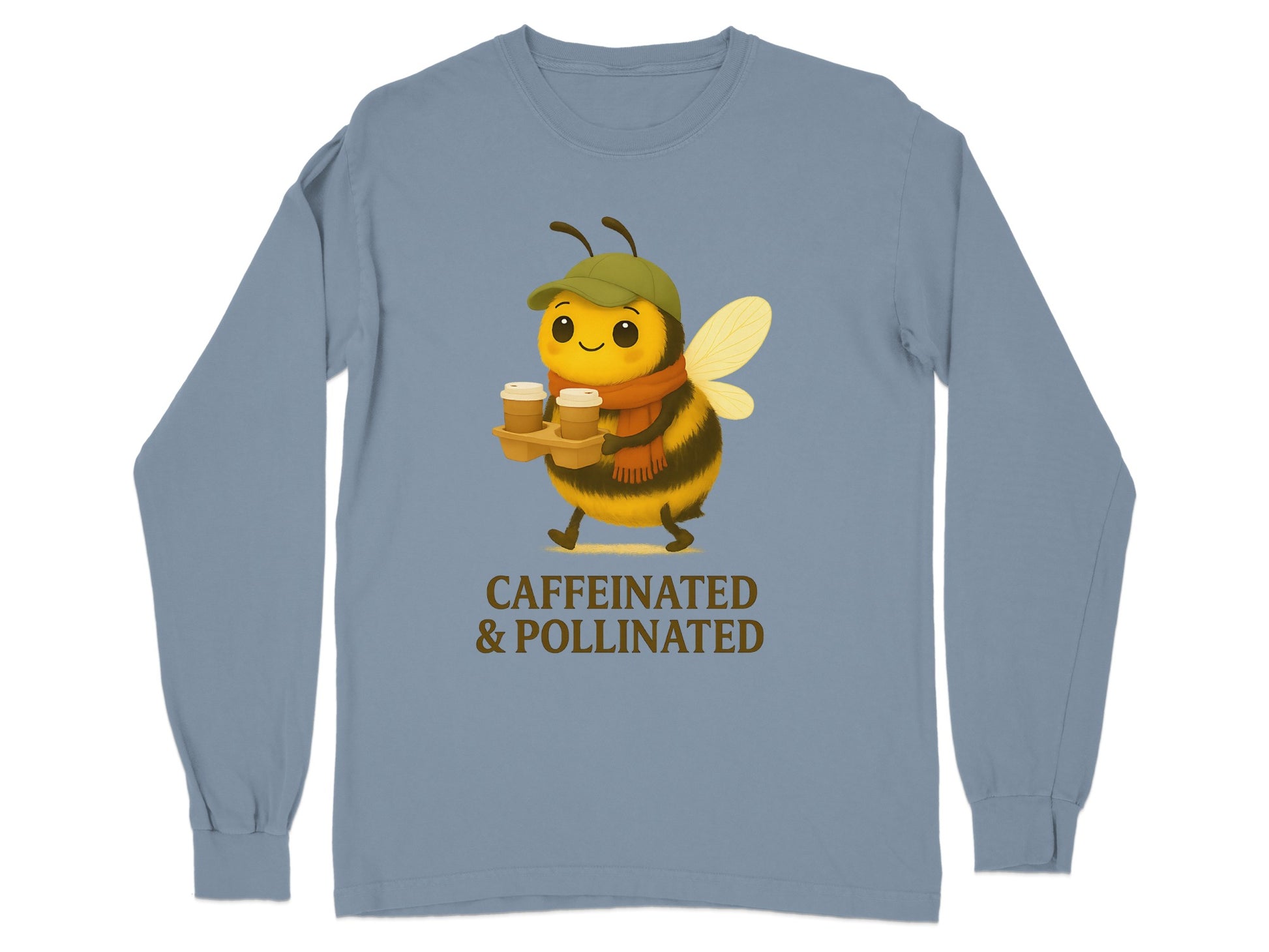 Caffeinated and Pollinated Bee Graphic Long Sleeve product