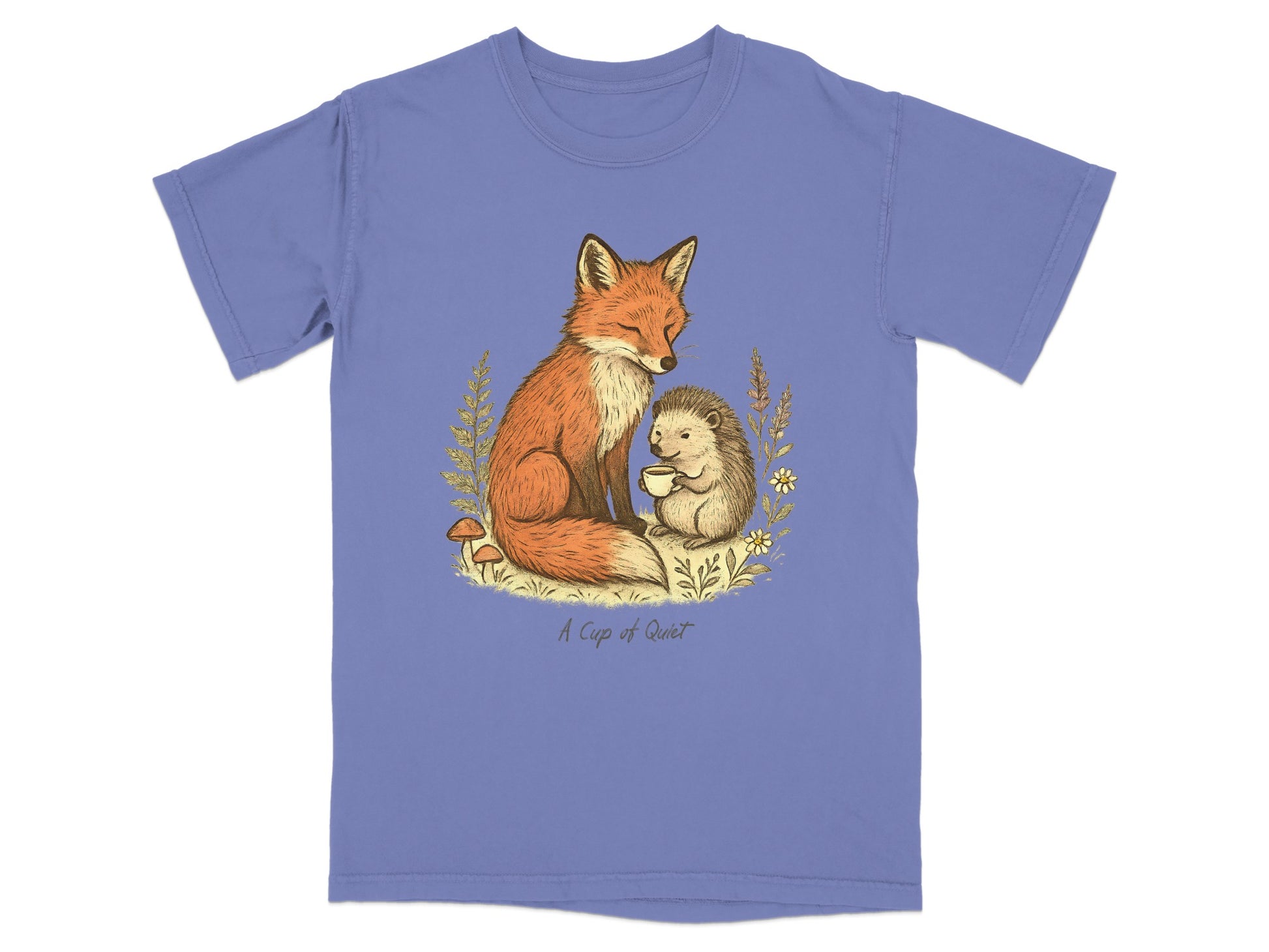 A Cup of Quiet Fox and Hedgehog Graphic product type
