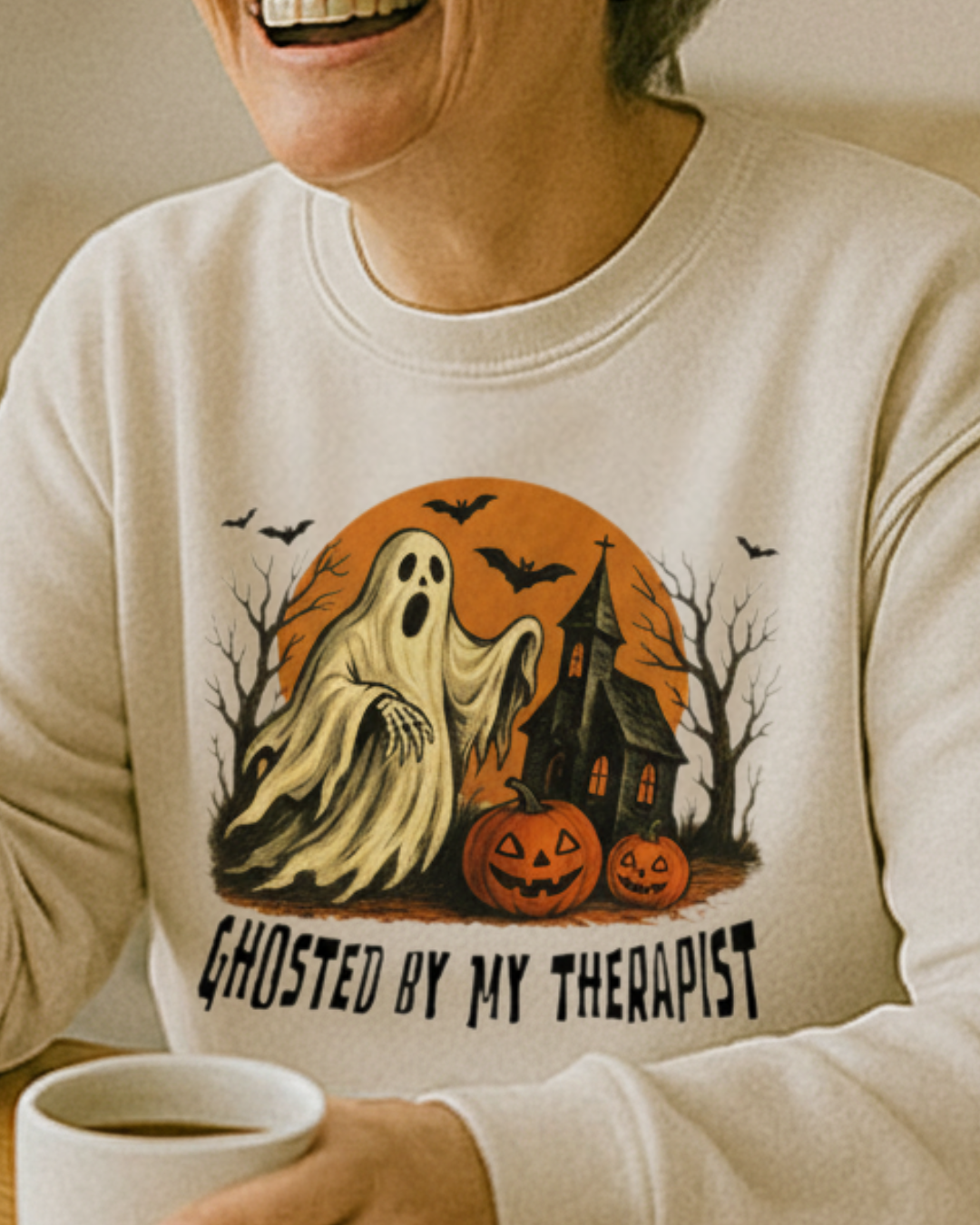 Ghosted by My Therapist Halloween Ghost Sweatshirt