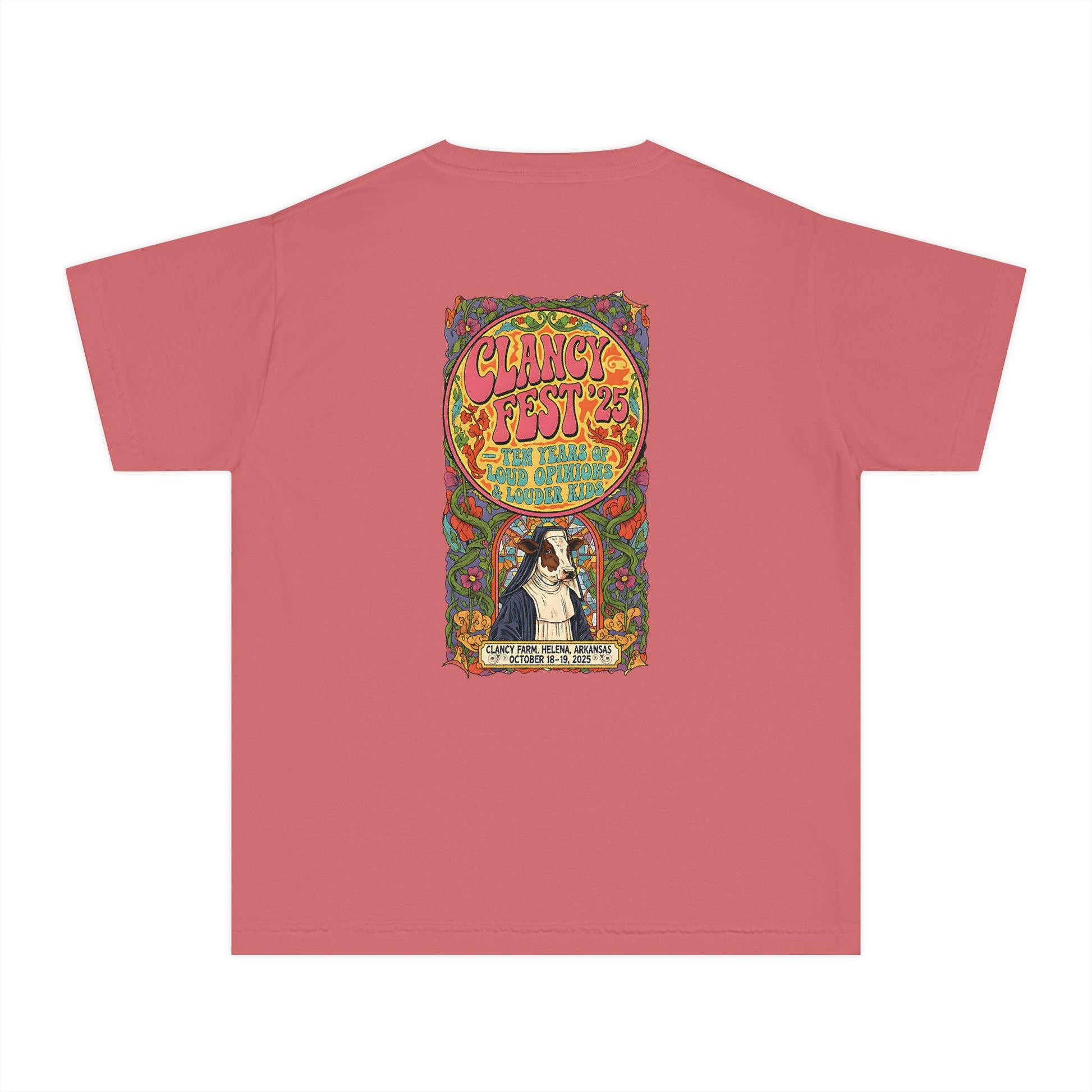 Custom ClancyFest 25 Youth Mid-Weight 100% Cotton Comfort Colors Tee, Kids XS-XL