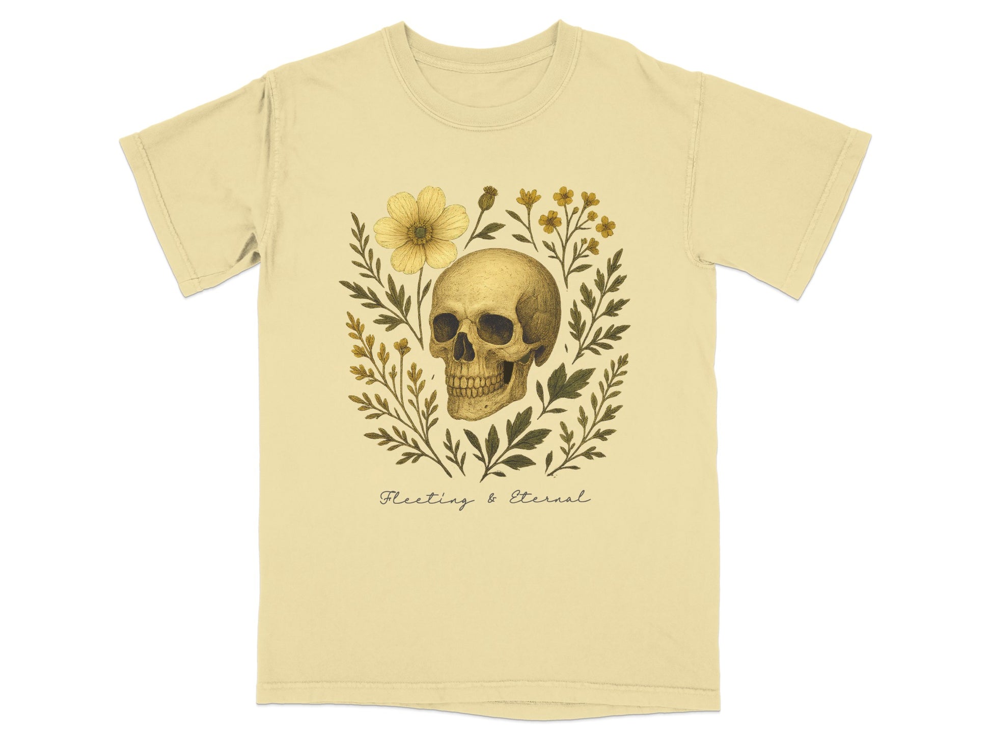 Vintage Skull and Flowers Graphic T-Shirt product
