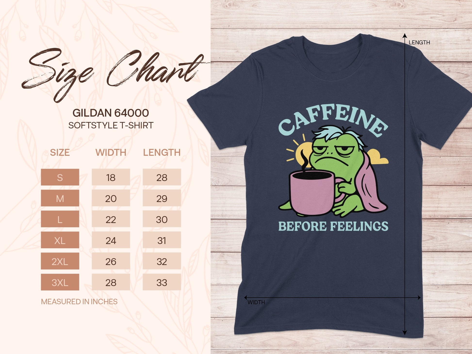 Caffeine Before Feelings Graphic T-shirt product type