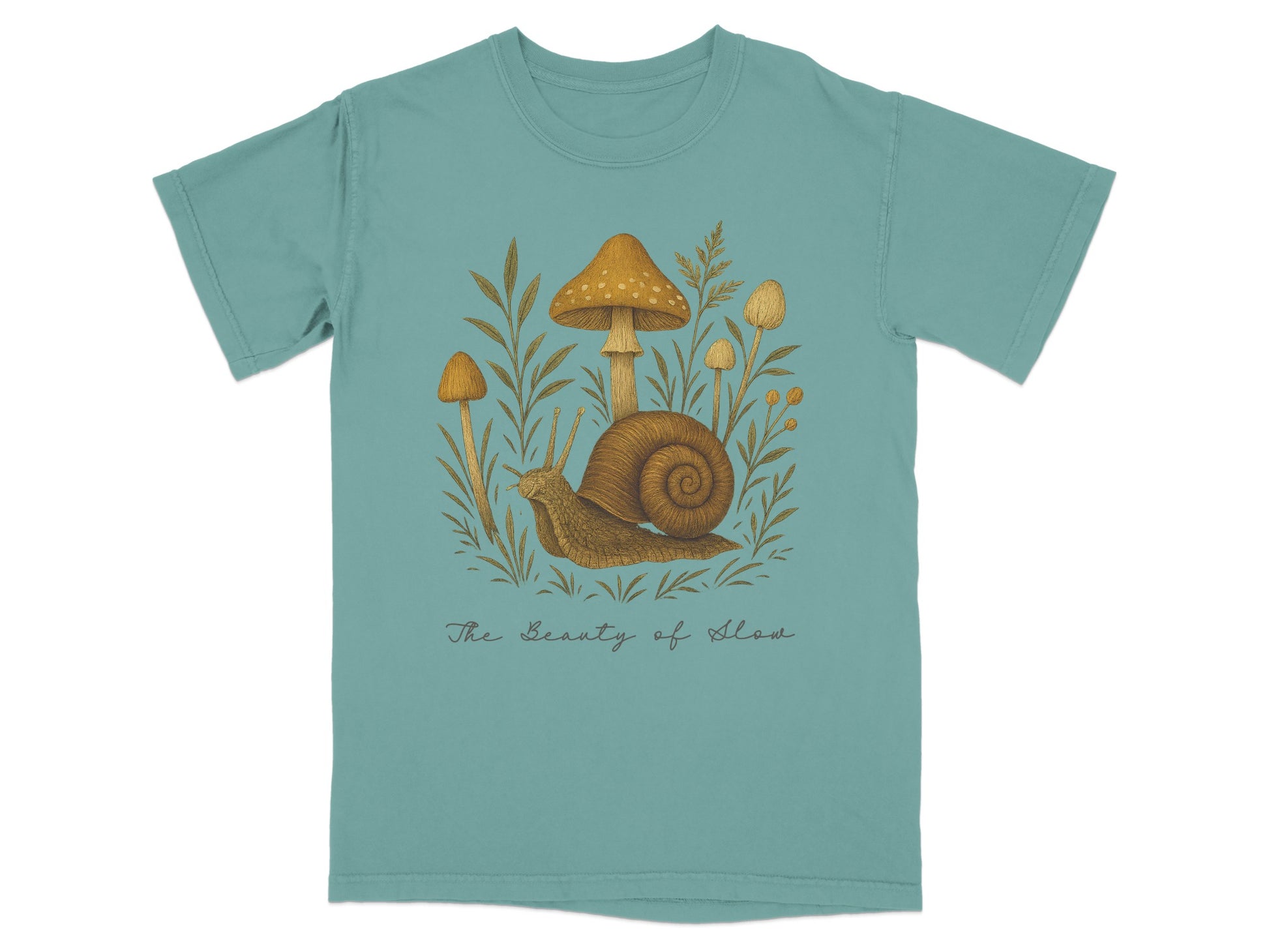 The Beauty of Ideas Snail and Mushrooms themed product type