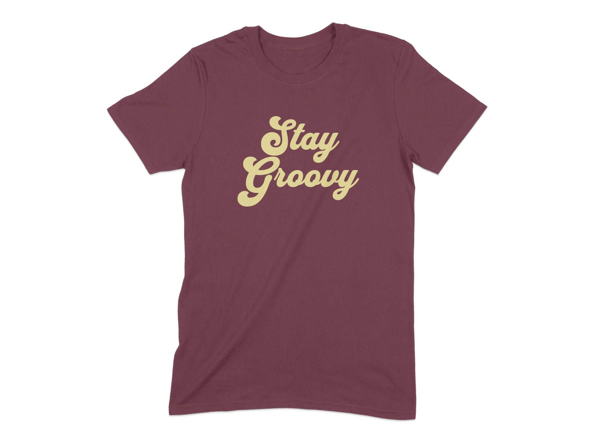 Stay Groovy Graphic Tee Maroon Colored T-Shirt product type