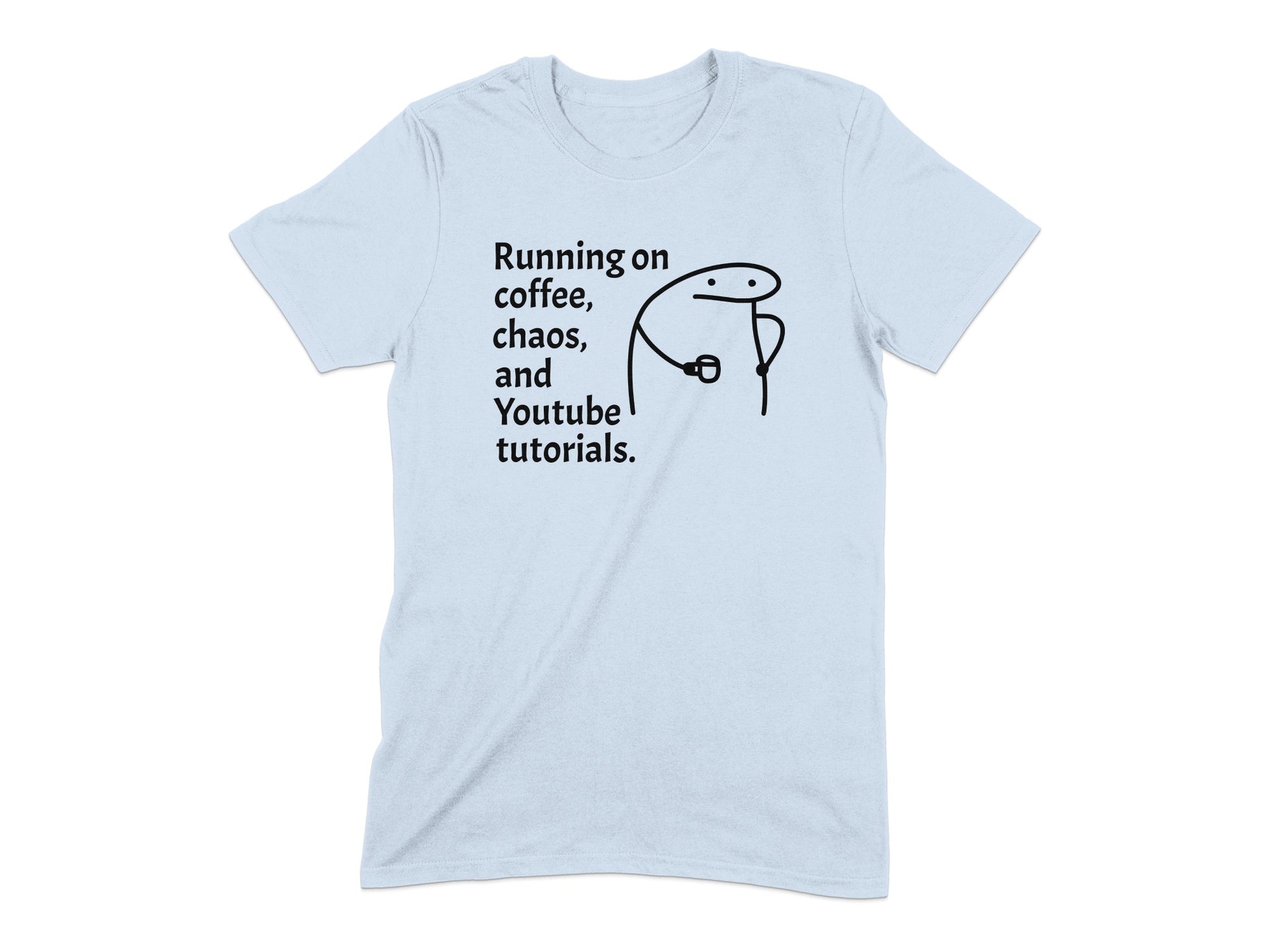 Running on Coffee Chaos Youtube Tutorials T-shirt product
