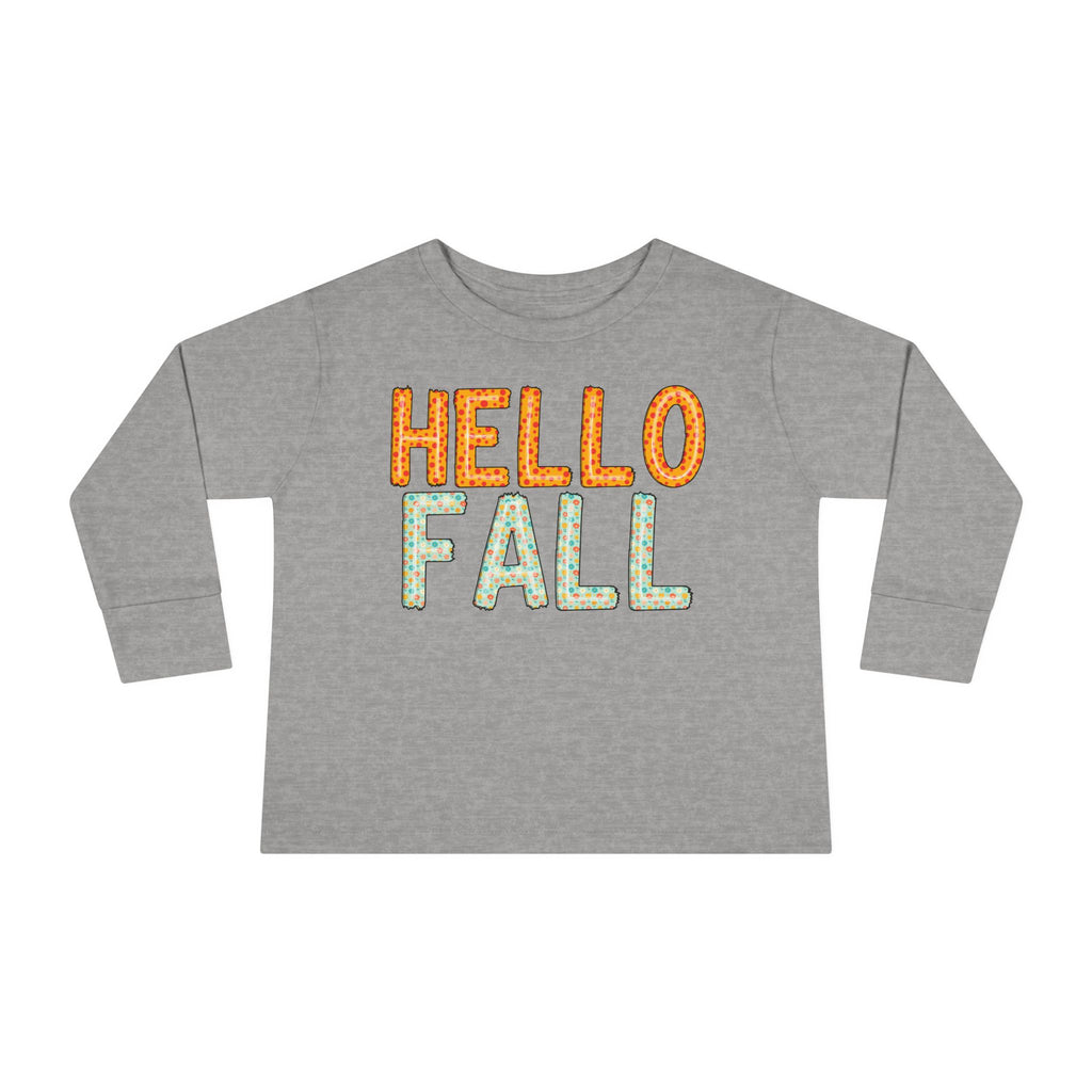 Toddler Hello Fall Cute Autumn T-Shirt - Holiday or Seasonal Design XS-5X