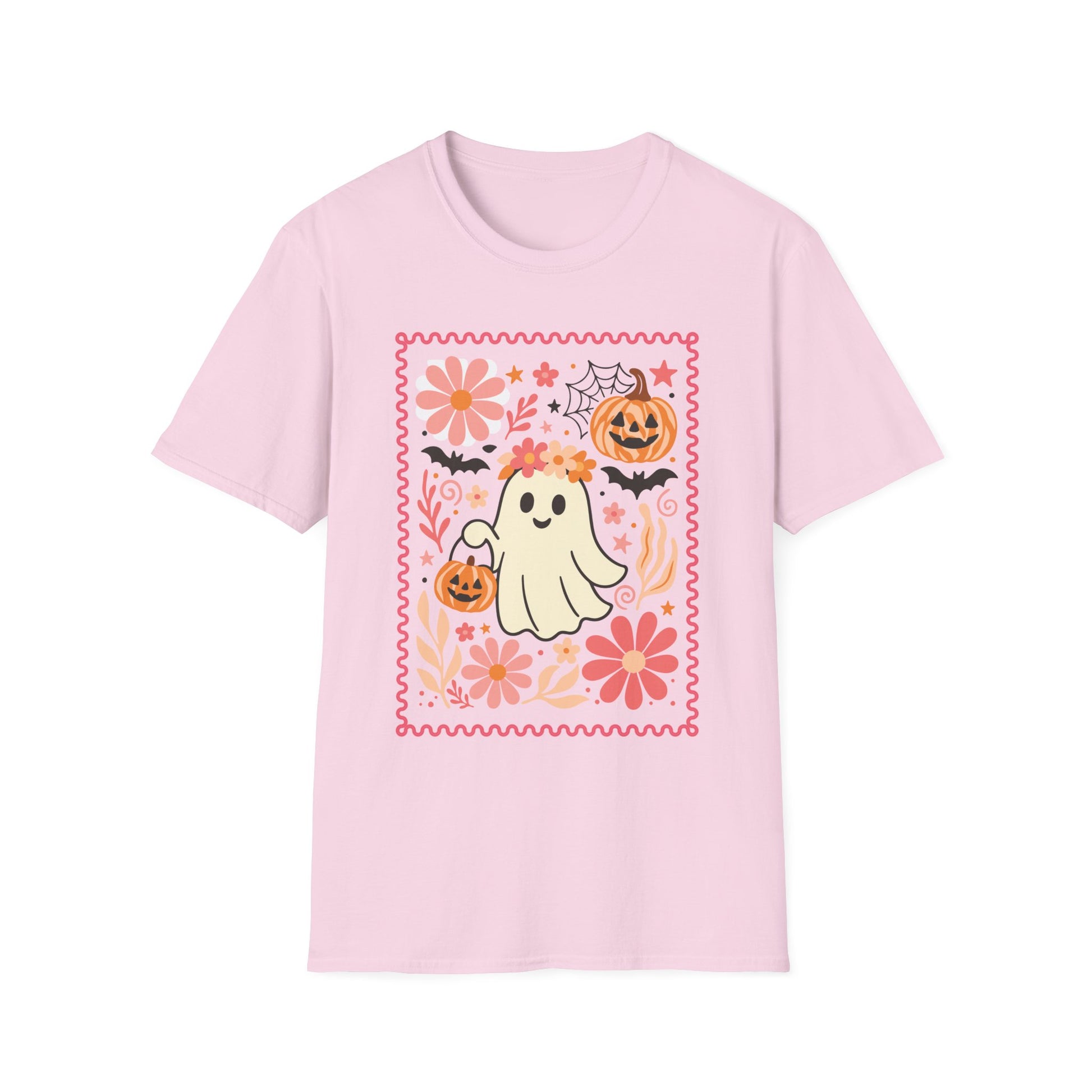 Cute Halloween Youth Tee, Ghost and Pumpkin Design, Kids Halloween Unisex XS-5X