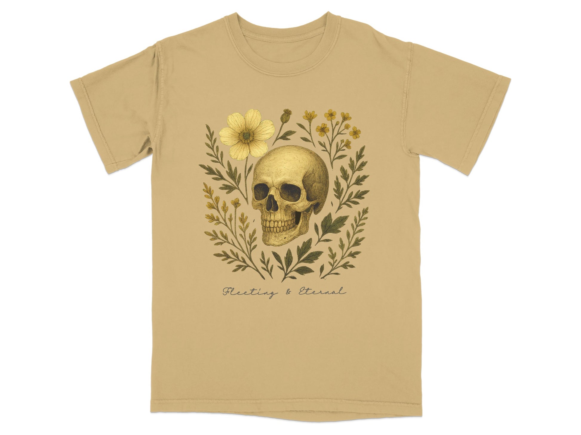 Fleeting Eternal Floral Skull Art T-Shirt product type