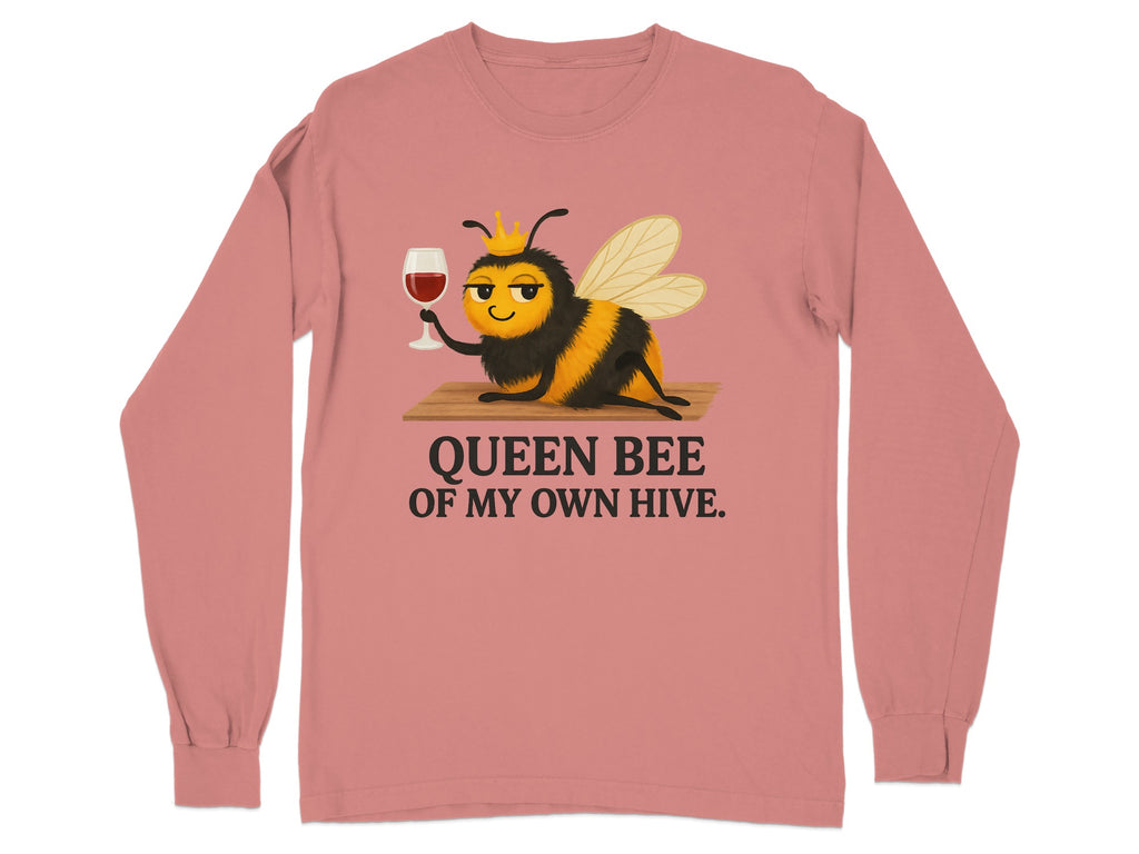 Queen Bee Drinking Wine Long Sleeve Shirt product type