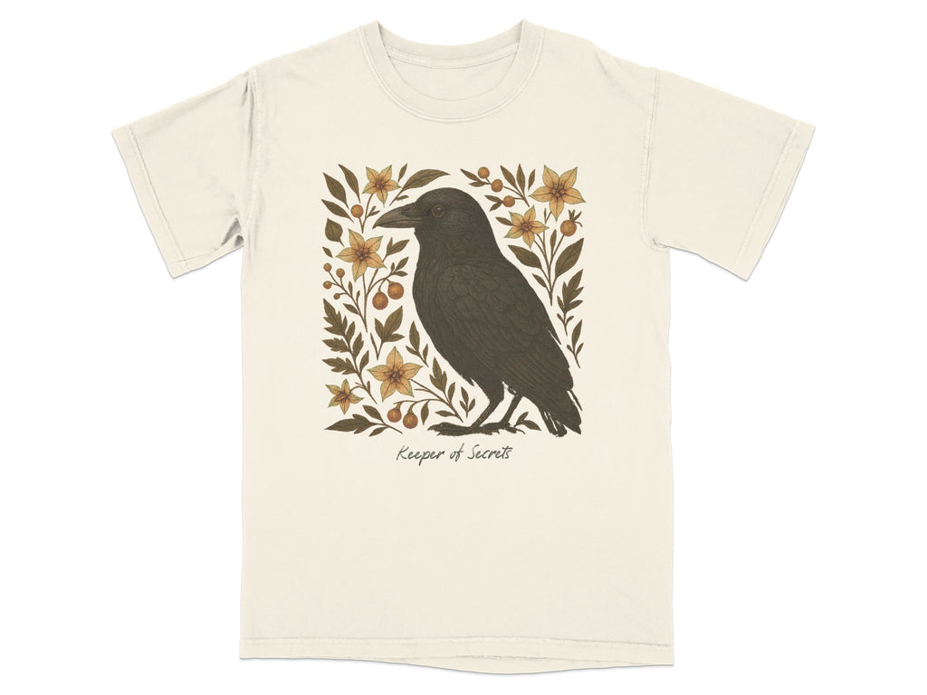 Keeper of Secrets Crow and Floral Art T-Shirt product
