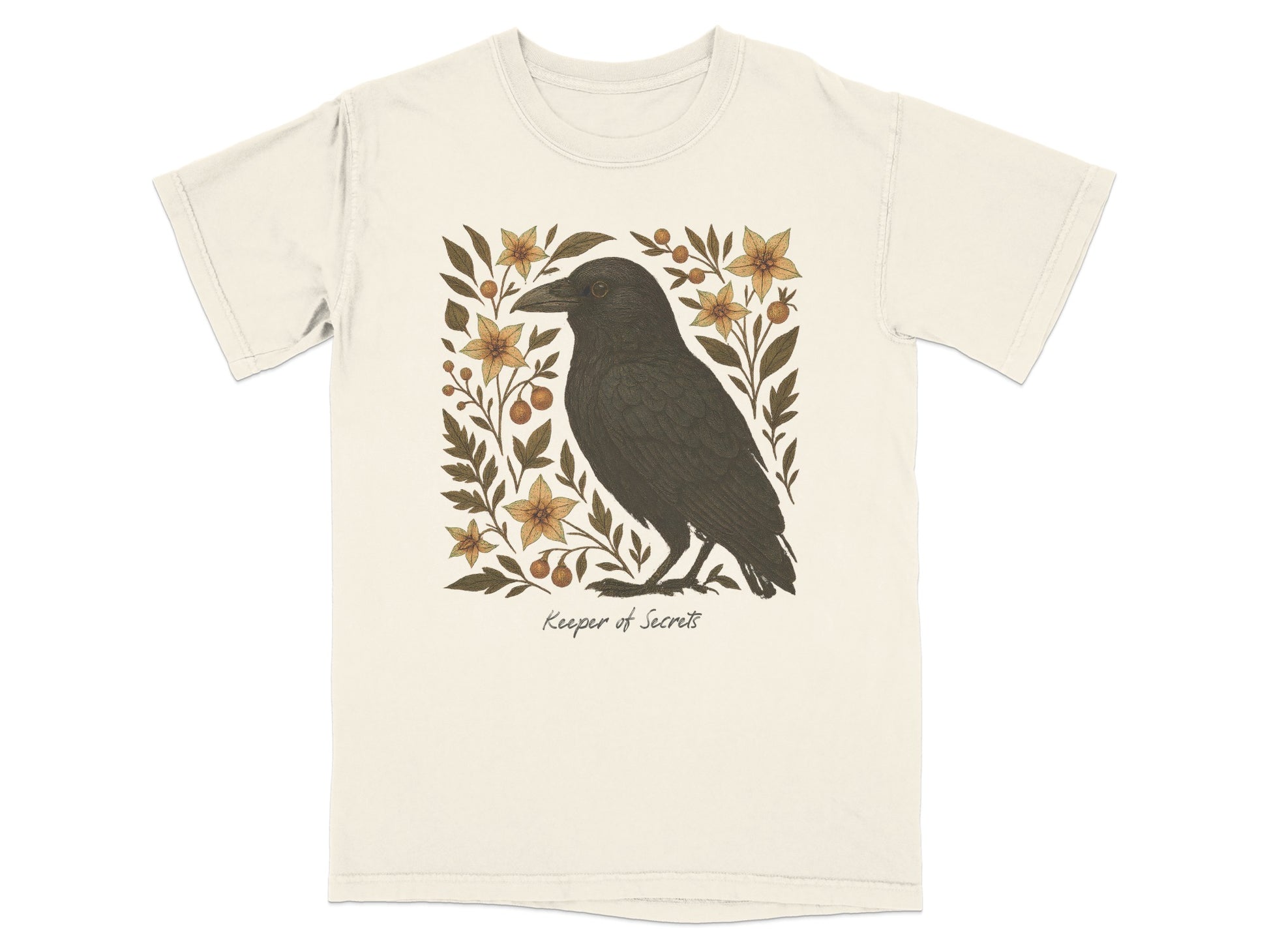 Keeper of Secrets Crow and Floral Art T-Shirt product