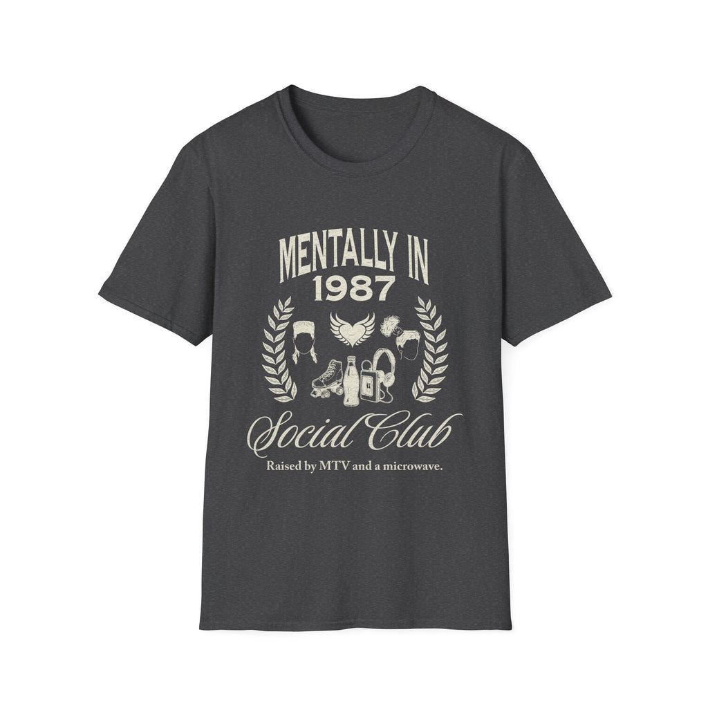 Social Club T-Shirt 1987, Funny Gen X Graphic Tee, 80s Kids, XS-Plus Size