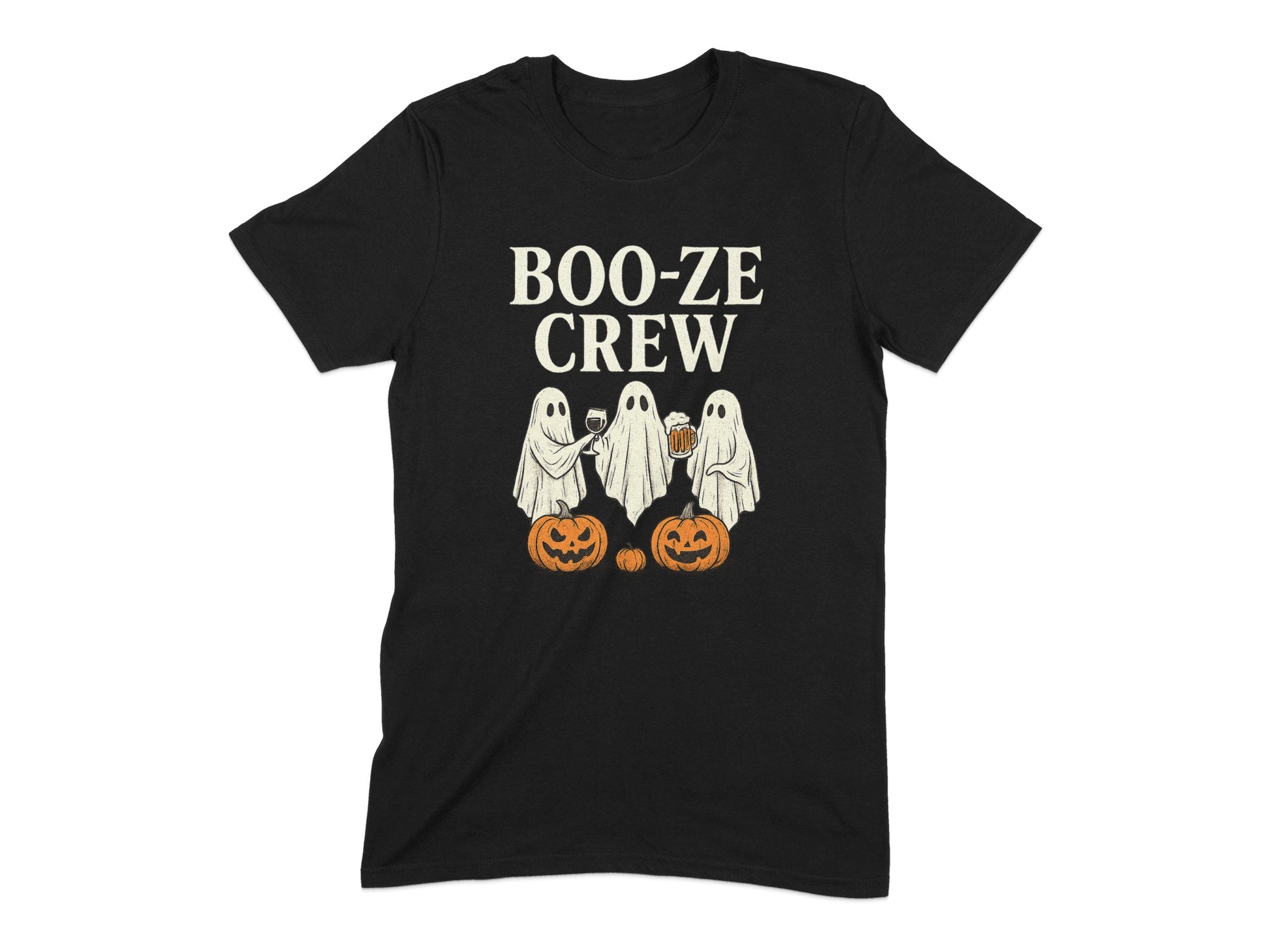 Boo-Ze Crew Ghosts with Pumpkins Halloween t-shirt