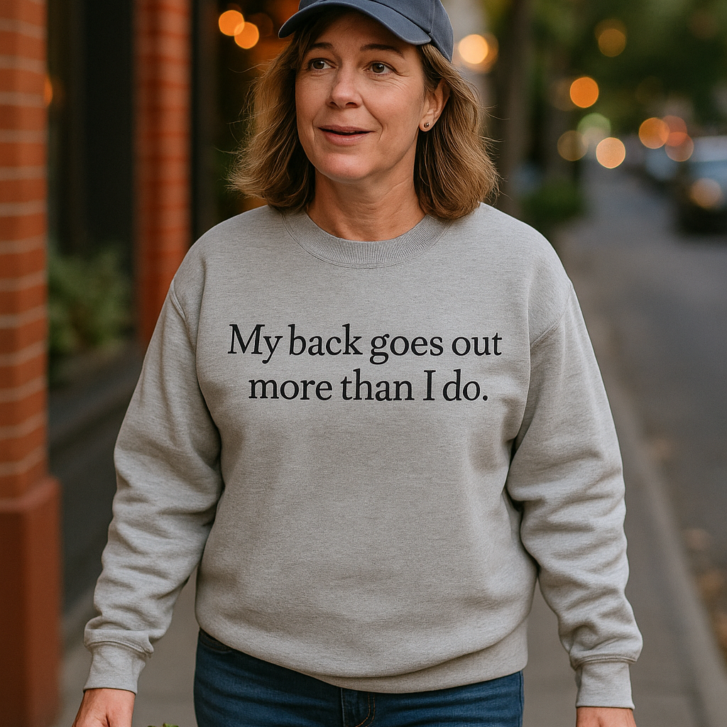 My Back Goes Out More Than I do Gen X Snarky Unisex Crewneck Sweatshirt