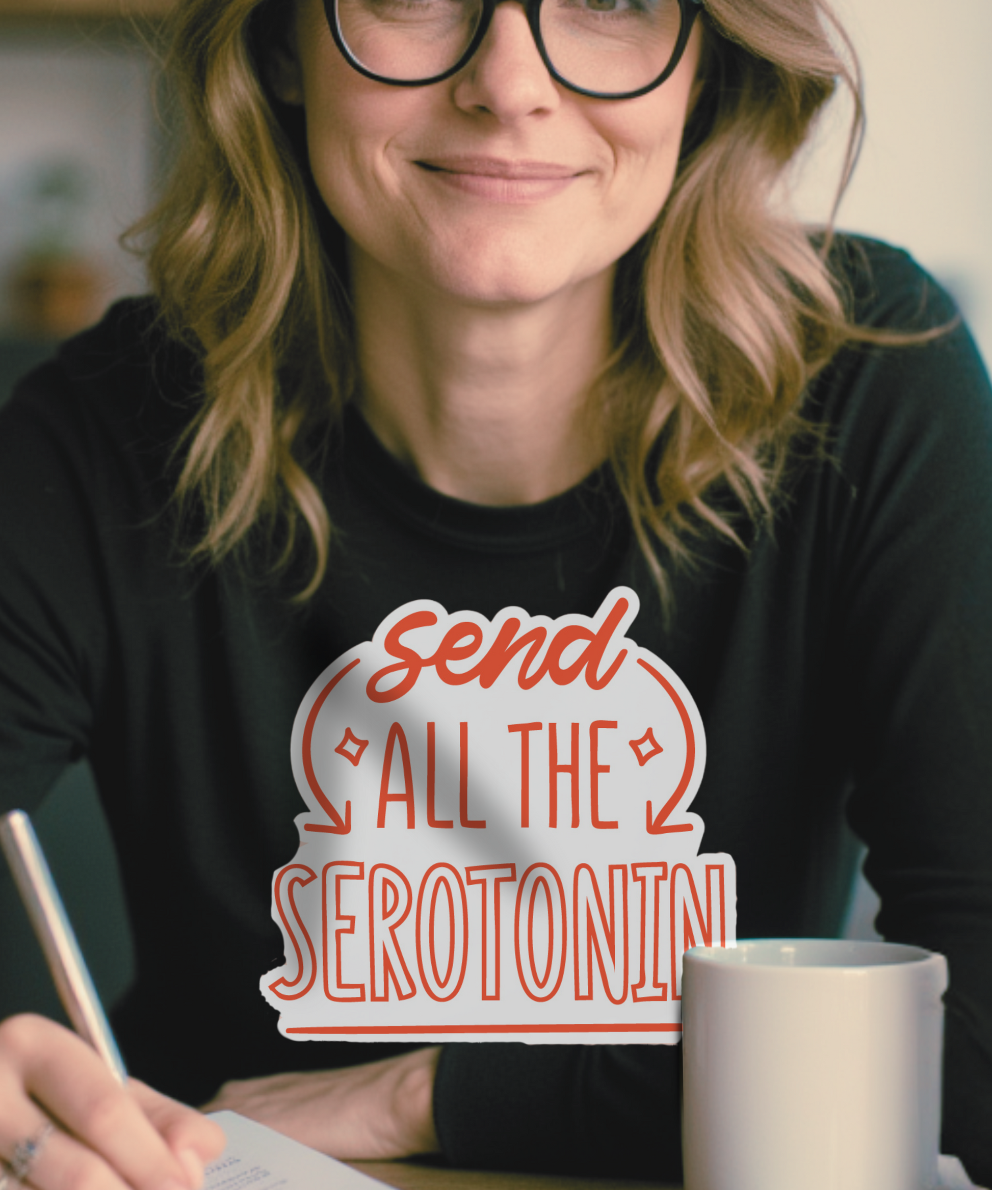 Send All The Serotonin Fun Mental Health Graphic Print T-Shirt