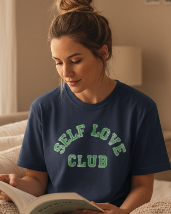 Self Love Club Positivity Self Care Distressed T-Shirt
