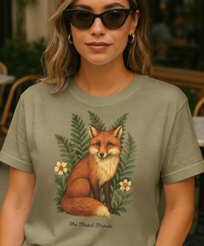 Woodland Fox The Forest Knows Comfort Colors T-Shirt