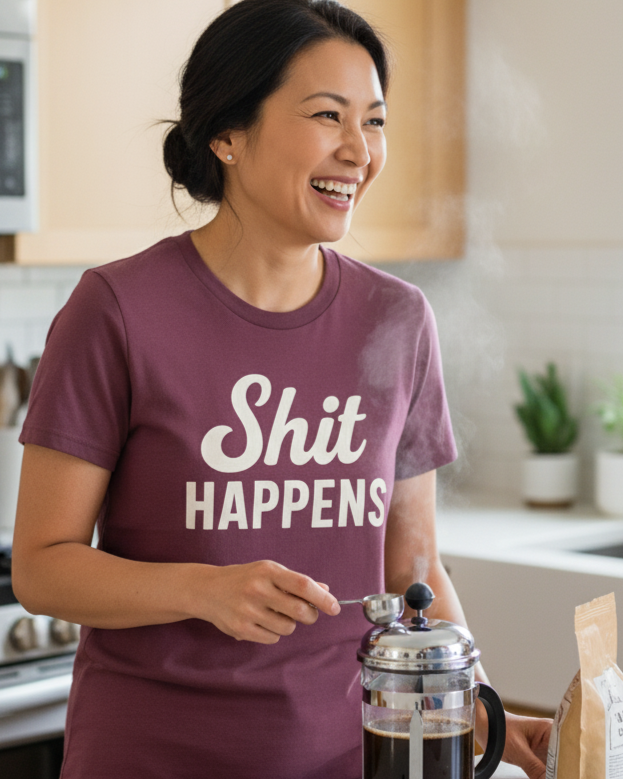 Funny Casual Shit Happens Statement T-Shirt