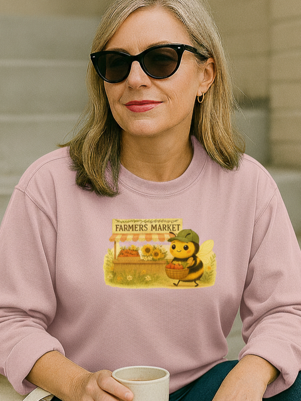 Farmer's Market Cute Cozy Bee Collection Comfort Colors Long Sleeve T-Shirt