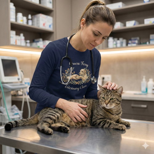"Greers Ferry Veterinary Clinic" Cat & Dog Floral Long sleeve T-Shirt 2
