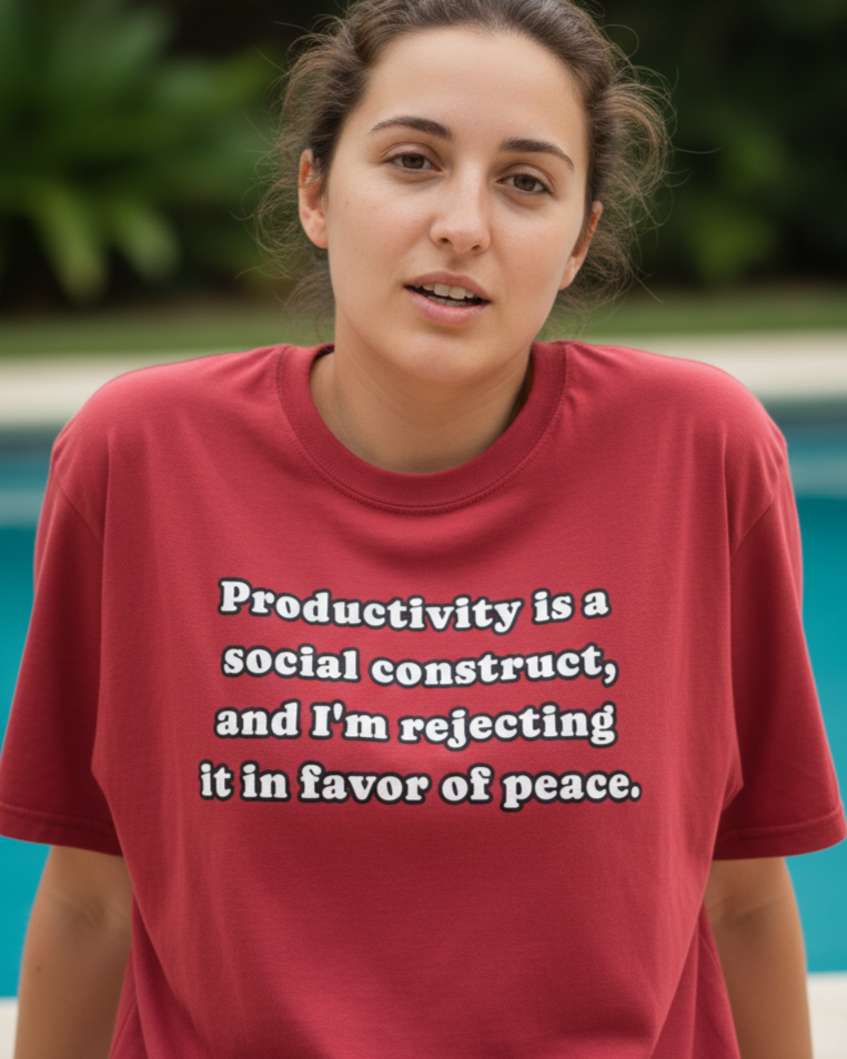 Productivity Is A Social Construct Peace T-Shirt