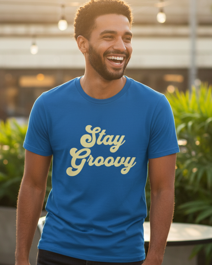 Stay Groovy Graphic Print Casual T-Shirt