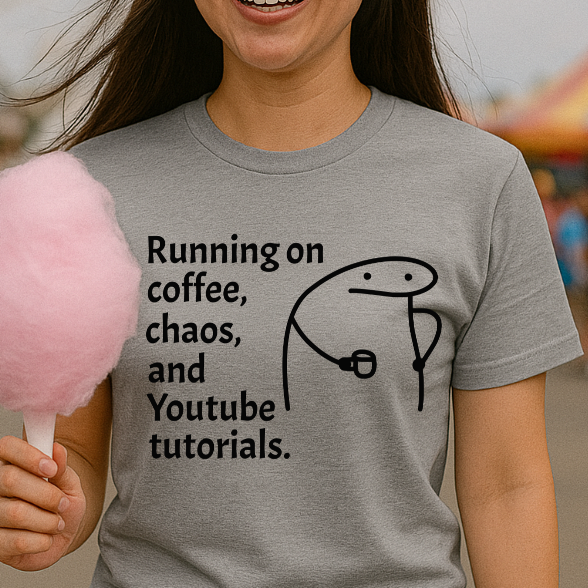 Running on Coffee and Youtube Coffee Design T-shirt - Unisex Coffee Lover Shirt - XS-5X Tee
