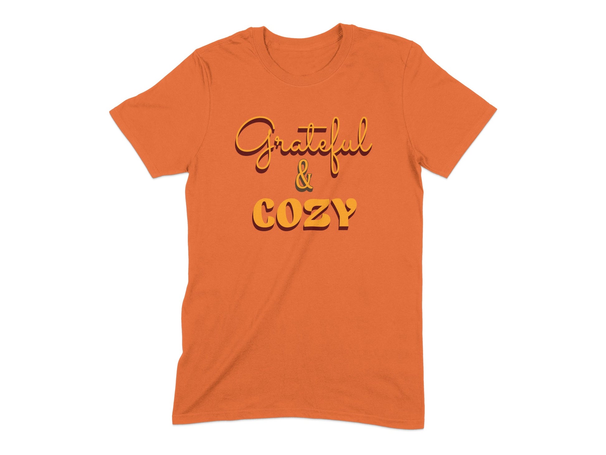 Grateful and Cozy Text Design Graphic Shirt product type