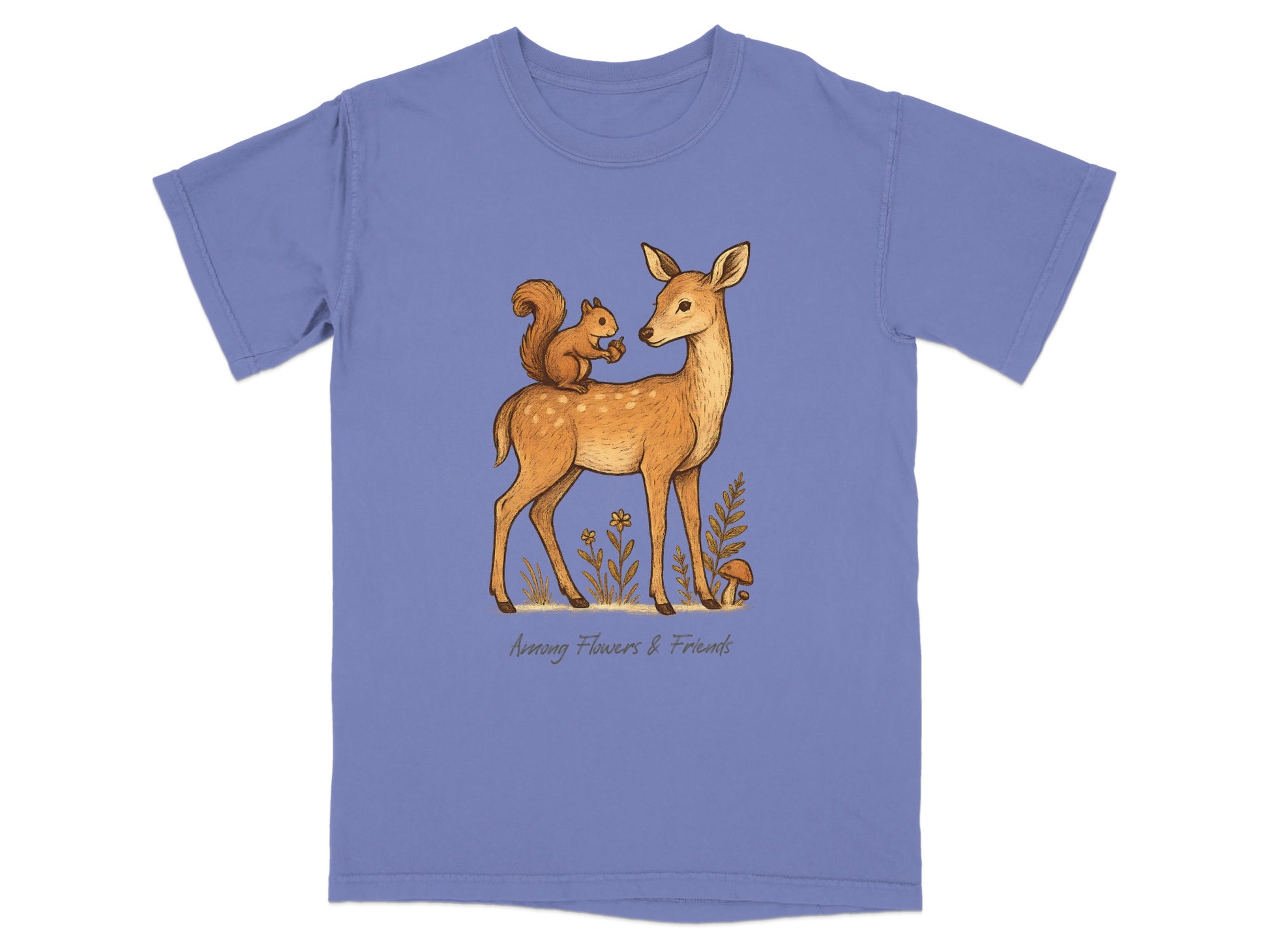 Adorable Deer and Squirrel Among Flowers Friends product type