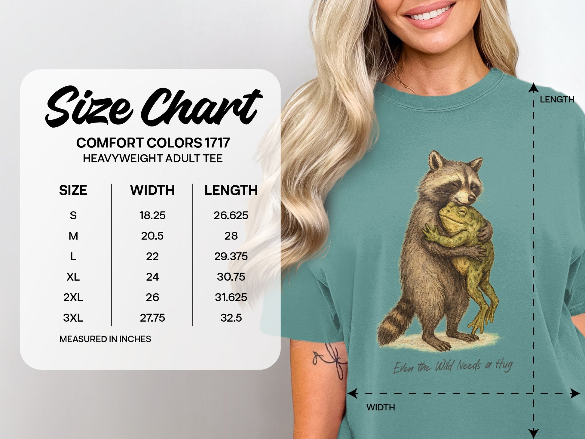 Adorable Raccoon Hugging Frog Tee Shirt product