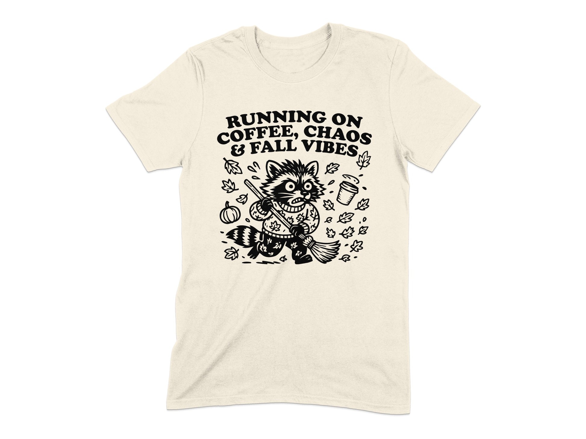 Running on Coffee Chaos Fall Vibes Graphic T-Shirt product