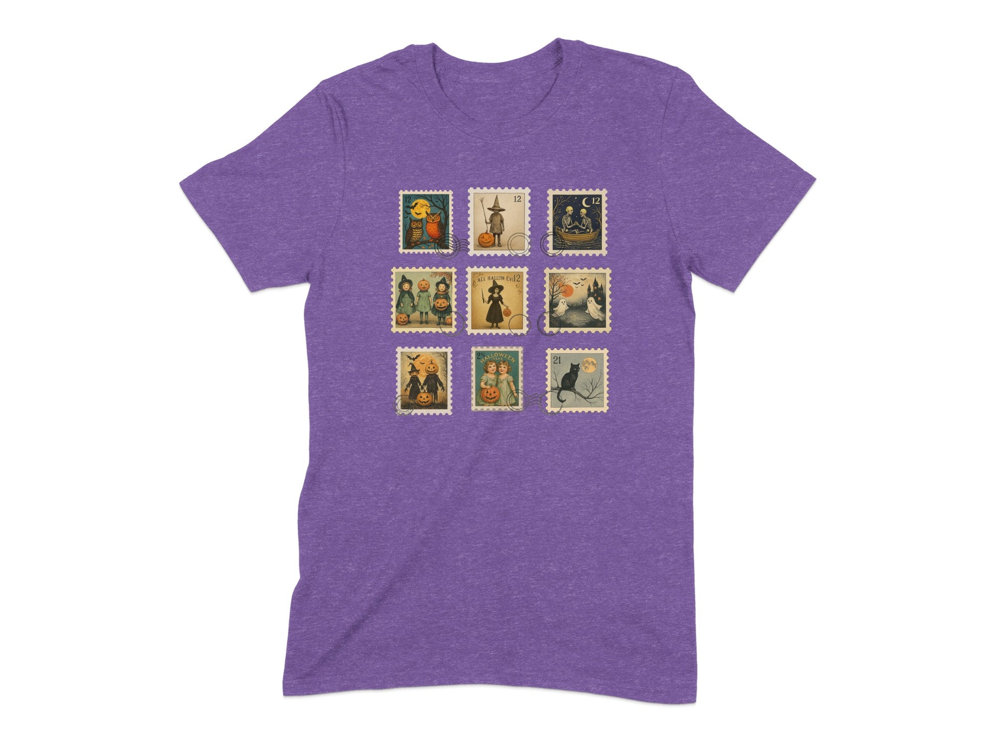 Vintage Halloween Postage Stamp Print T-shirt product type