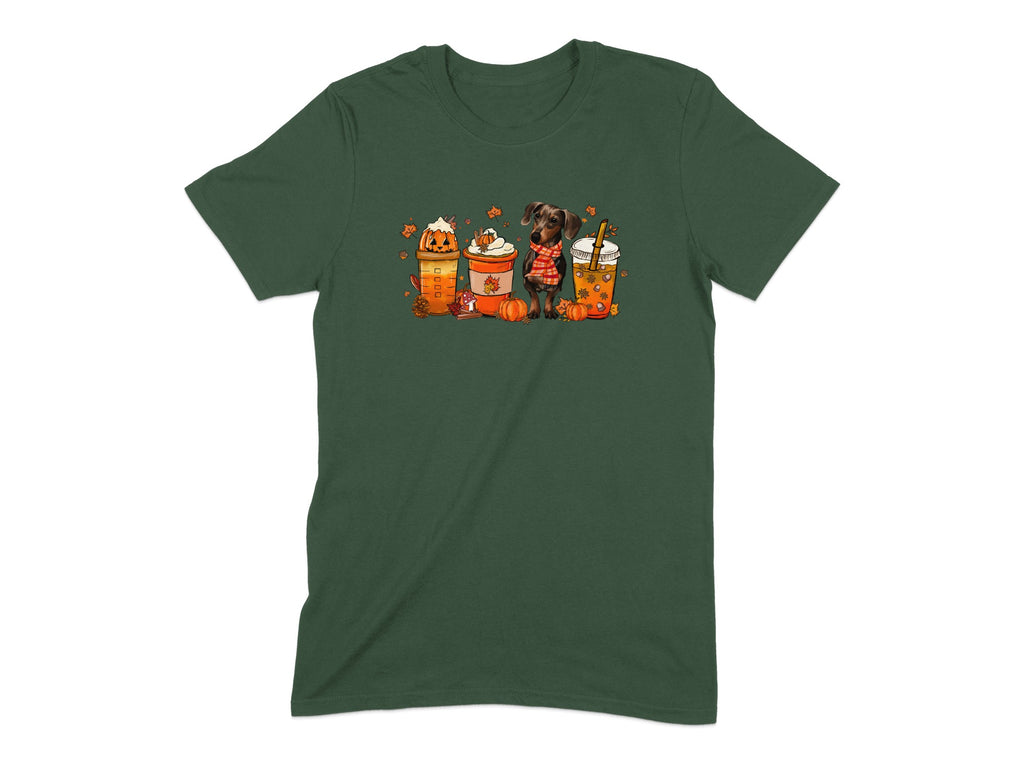 Cute Autumn Dog Print and Pumpkin Design Shirt product type