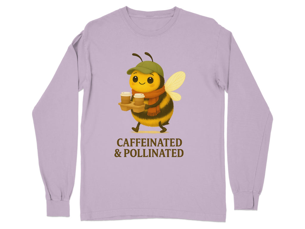Caffeinated Bee Long Sleeve Shirt Fun Graphic product type